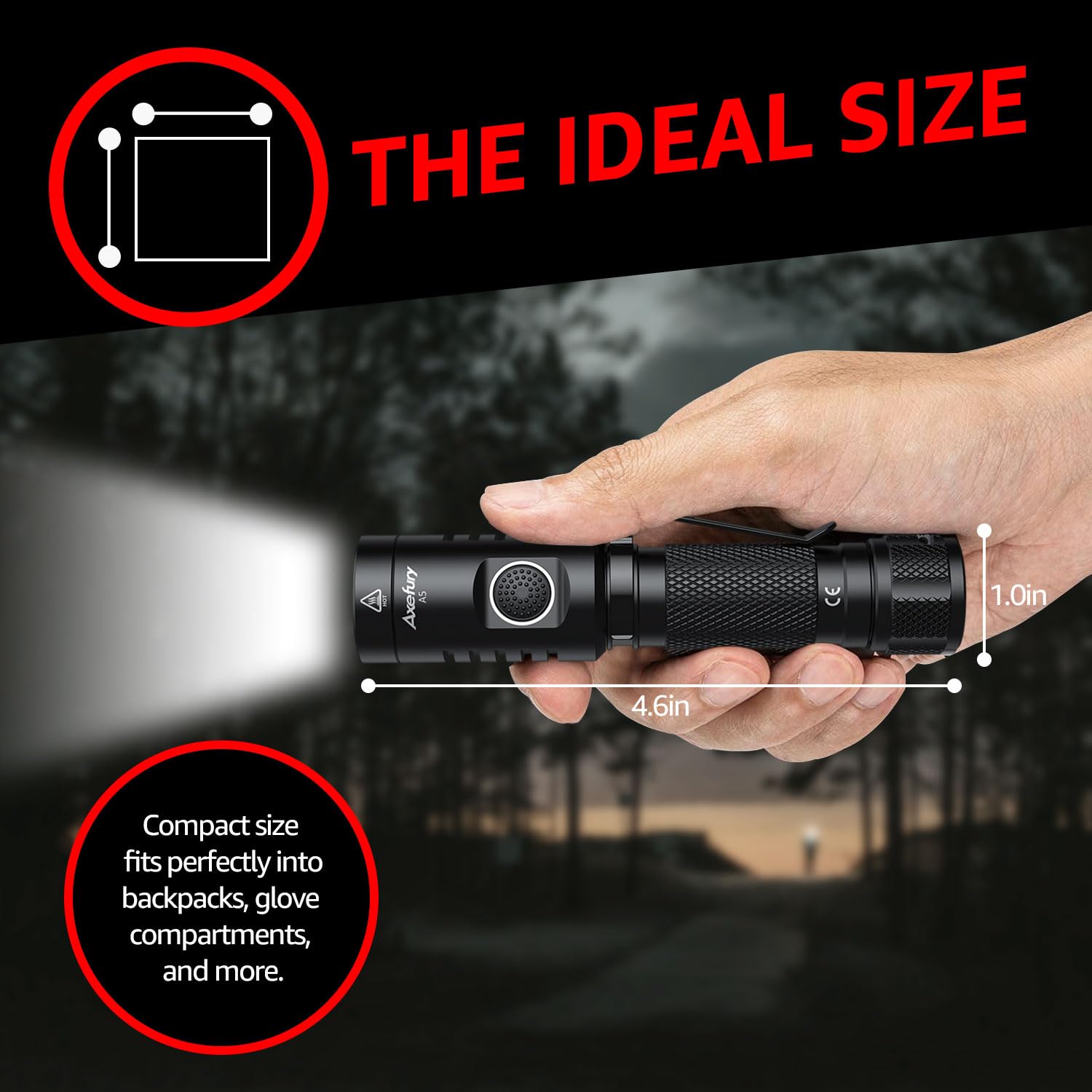 Axefury A5 Flashlight,Edc Flashlight With Magnet, 2Pack Mini Tactical Flashlight,Dual Fuel Max 700 High Lumens,6 Modes,Cob Worklight For Camping, Emergency(Not Included Battery)