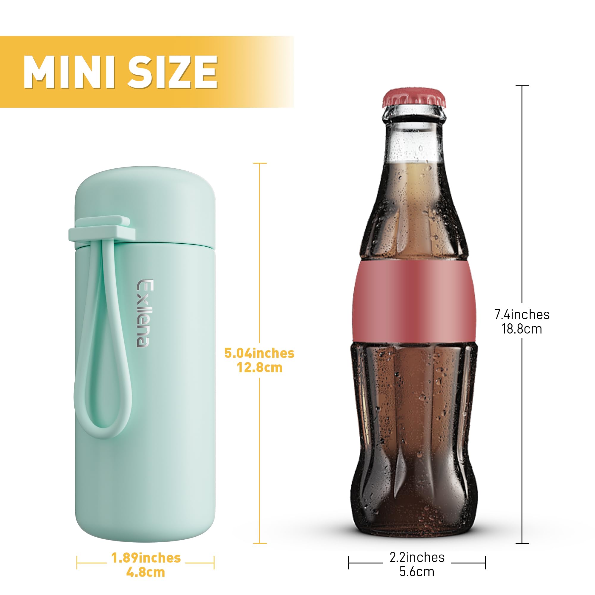 Mini Water Bottles 5Oz Pack Of 2, Small Insulated Water Bottles For Hot&Cold Drinks, Small Thermos