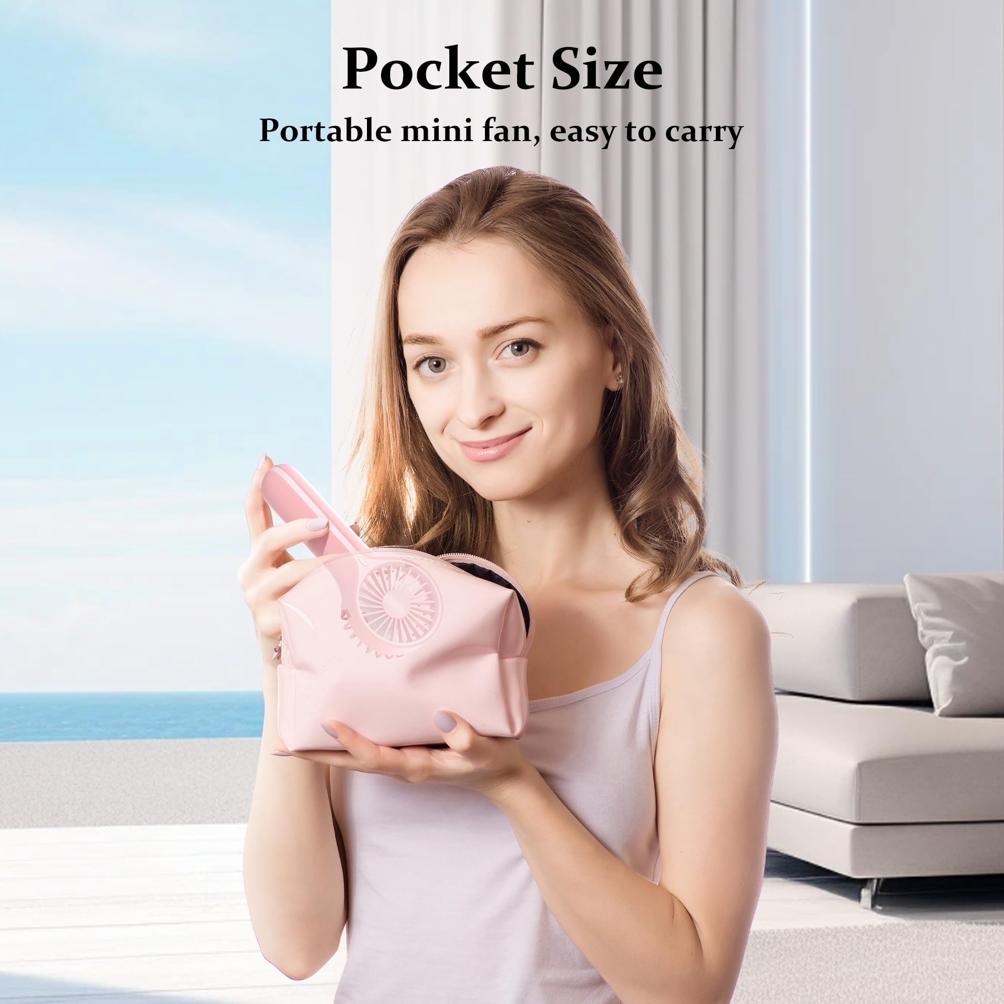Mini Personal Fan Handheld, Small Portable Handheld Fan, Battery Operated, Usb Rechargeable Face Mak