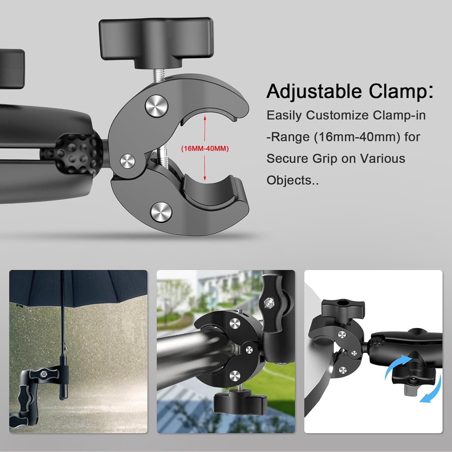 Kmdodo 2 Pcs Superclamp Double Camera Clamp With Dual Mount Bracket And Magic Arm Ball Head - Versatile Photography Accessory For Light Stands, Reflectors, Umbrellas, Tripods, And Tables
