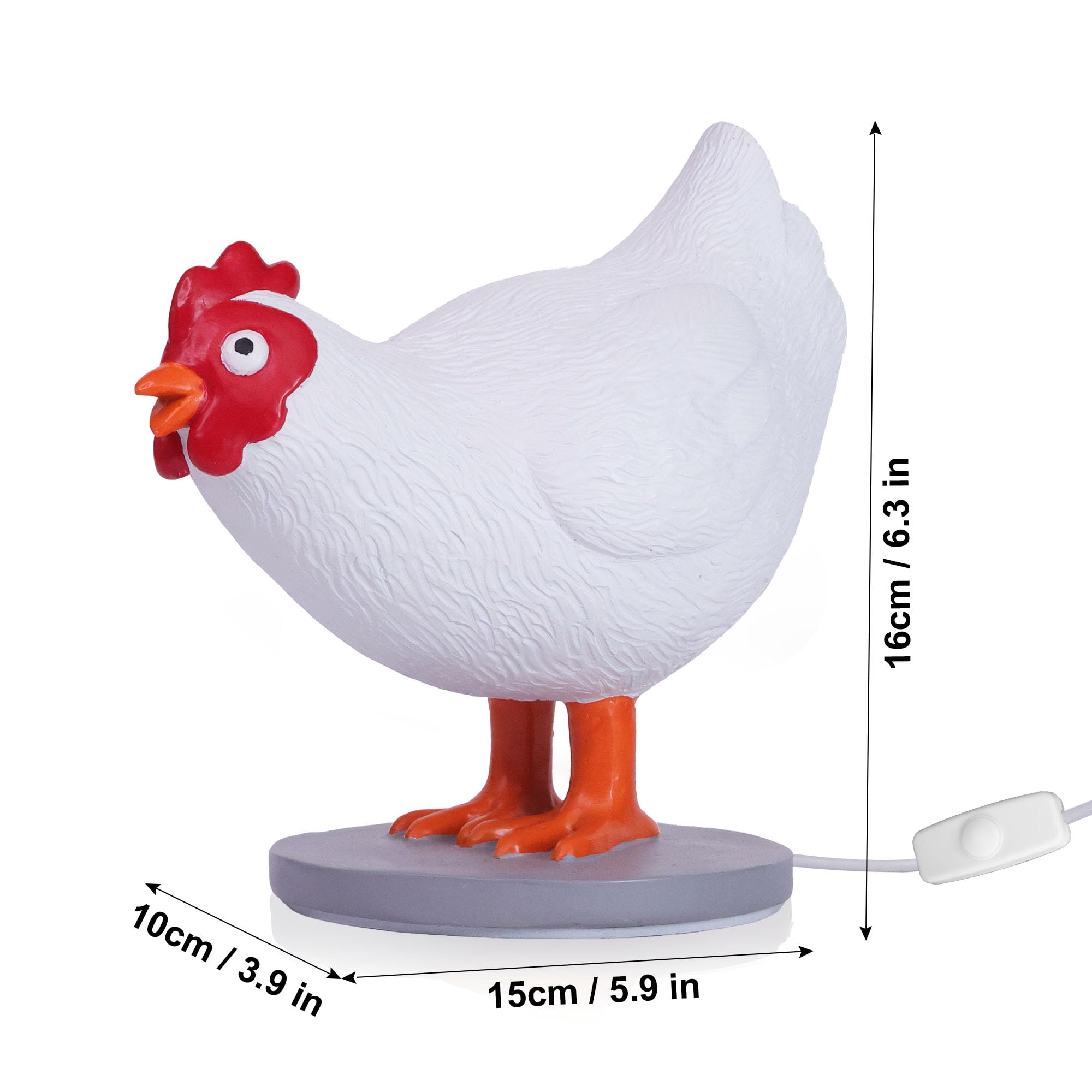 Okiyid Chicken Egg Lamp, Funny Chicken Table Lamp, Led Egg Night Lght, Resin Chicken With Stepless Dimming Function, Decoration For Home, Bedroom, Study Room