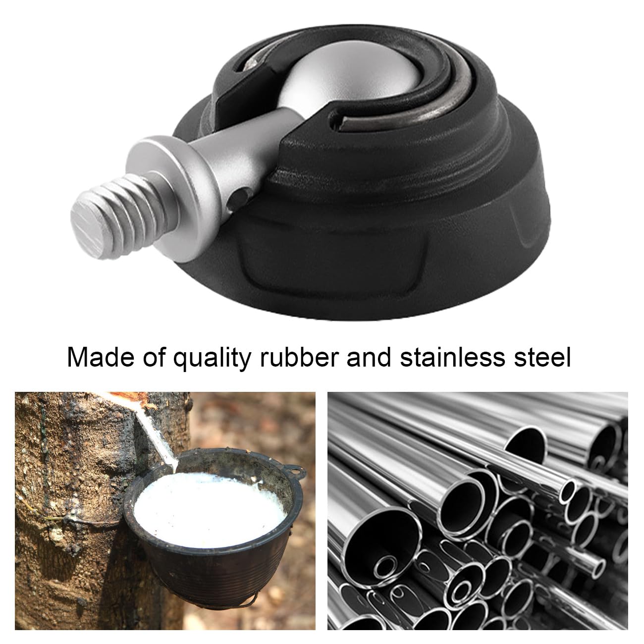 Elictech Anti-Slip Rubber Tripod Foot Pad Spikes Compatible With 3/8 Inch 50Mm Diameter Thread Tripod Feet Protector Replacement 360° Rotating Rubber Cap For Metal Spike Feet