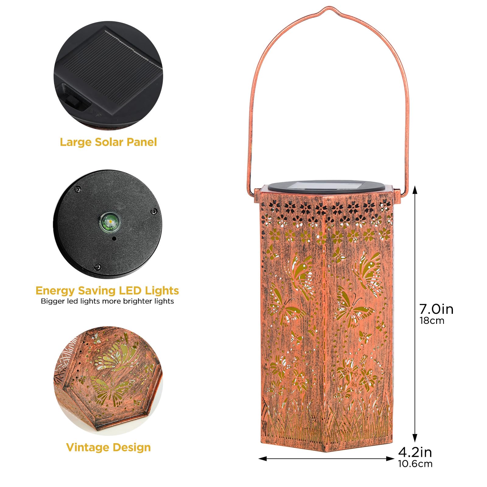 Jobosi Solar Butterfly Lantern Lights For Outdoor Garden, Butterfly Lovers , Garden Decor, Yard Decor, Landscape Decor, Garden , Mom ,  For Women, Grandma , Kids