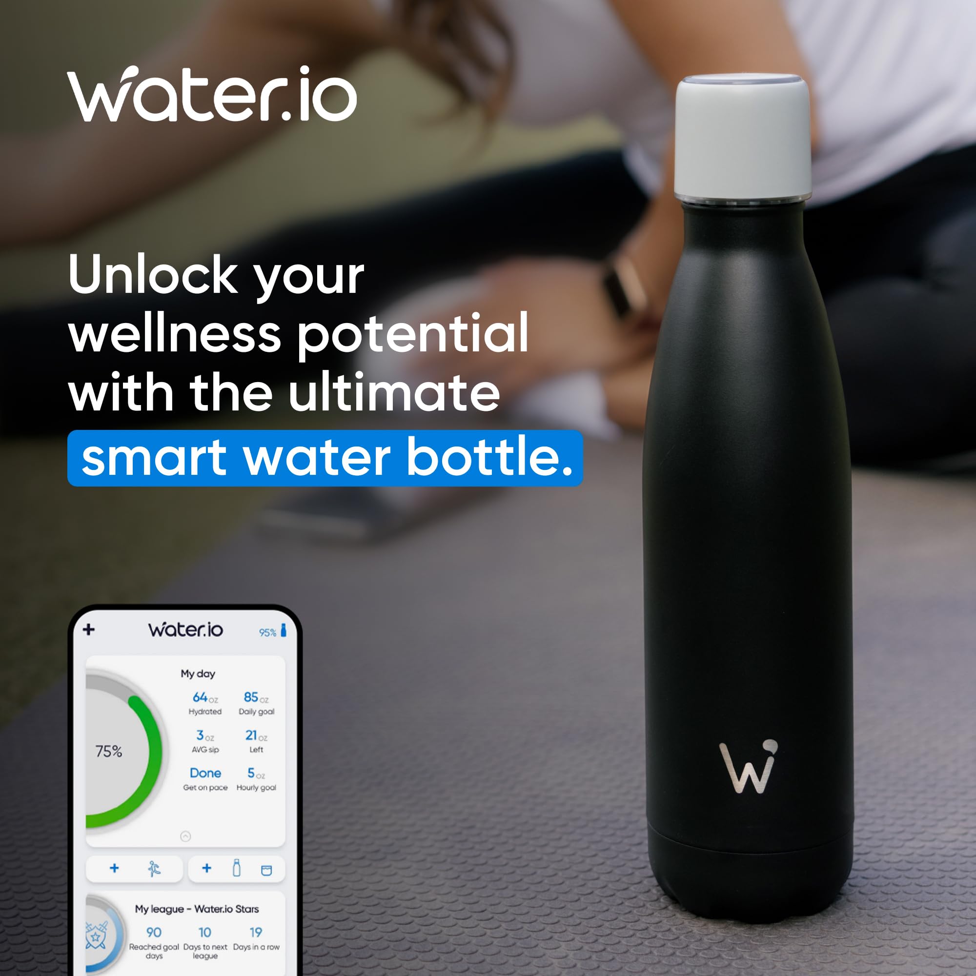 Smart Water Bottle - Stay Motivated To Drink More, Track Water Intake With Color Changing Led