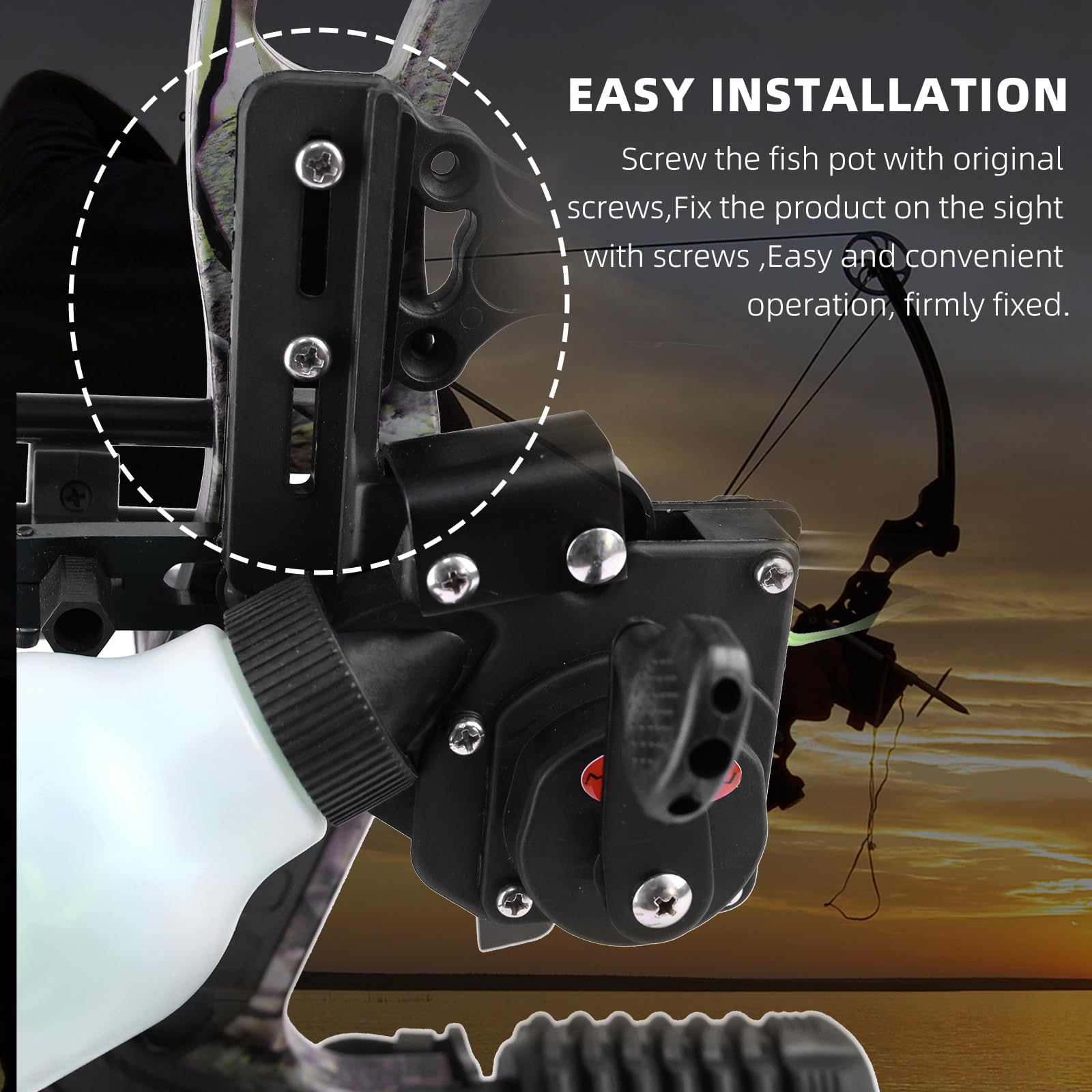 Moyujian Archery Bow Fishing Reel，Hunting Bow Fishing Reel,43 Yard Fishing Rope, Used For Compound Bow And Recurve Bow