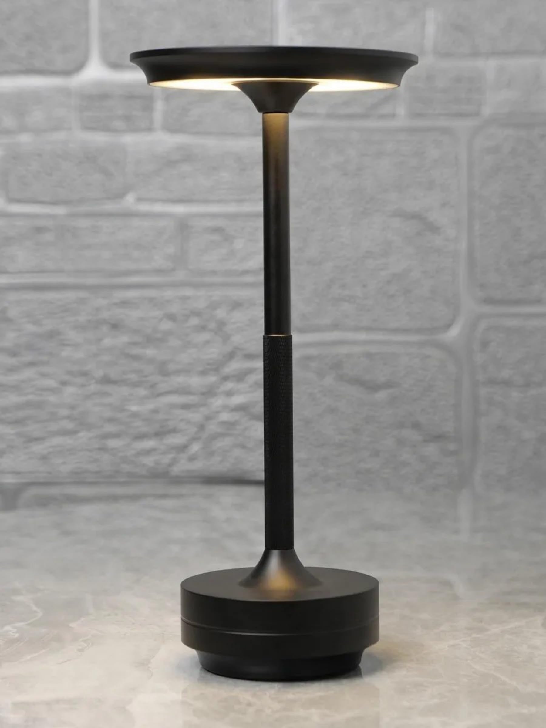 Jsxl Black Rechargeable Cordless Table Lamp, Battery Operated Table Lamp, Stepless Dimming Small Table Lamp, Led Table Lamps For Indoor/Outdoor, Living Room Kitchen Patio, 2 Pcs