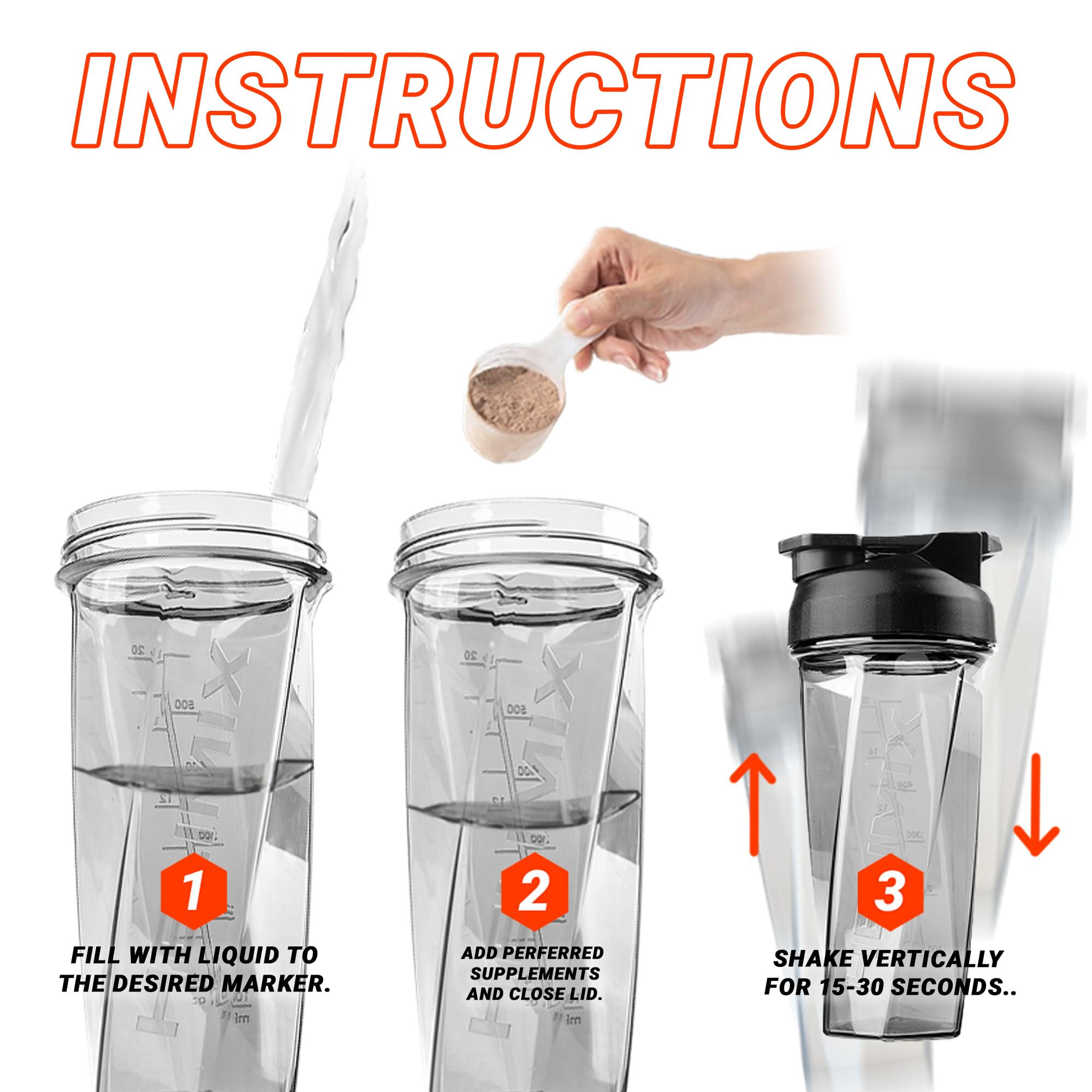 Helimix 2.0 Vortex Blender Shaker Bottle Holds Upto 28Oz  No Blending Ball Or Whisk  Usa Made