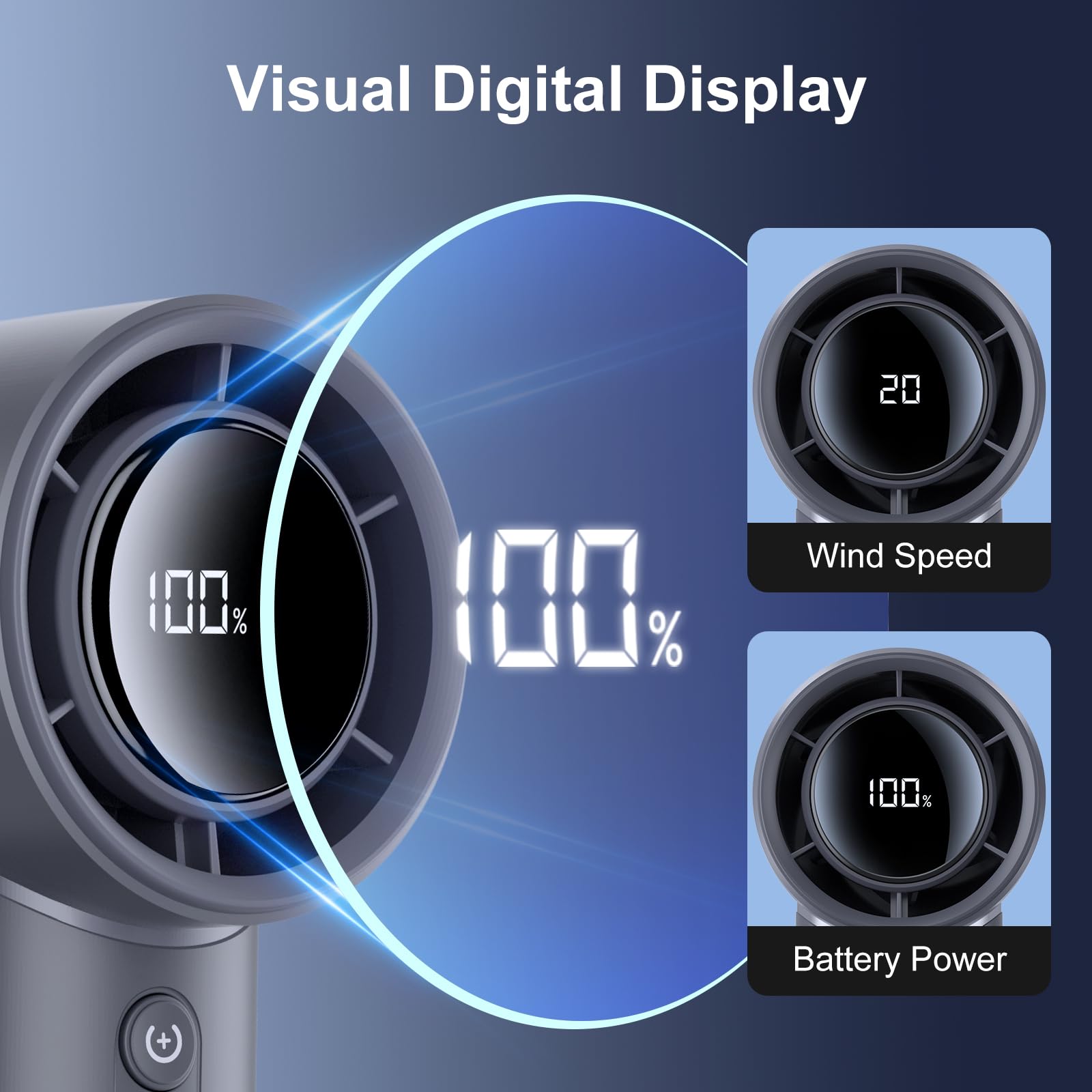 Otpeir Portable Fan, Turbo Handheld With Adjustable Speed(1-100), 4000Mah Battery Rechargeable