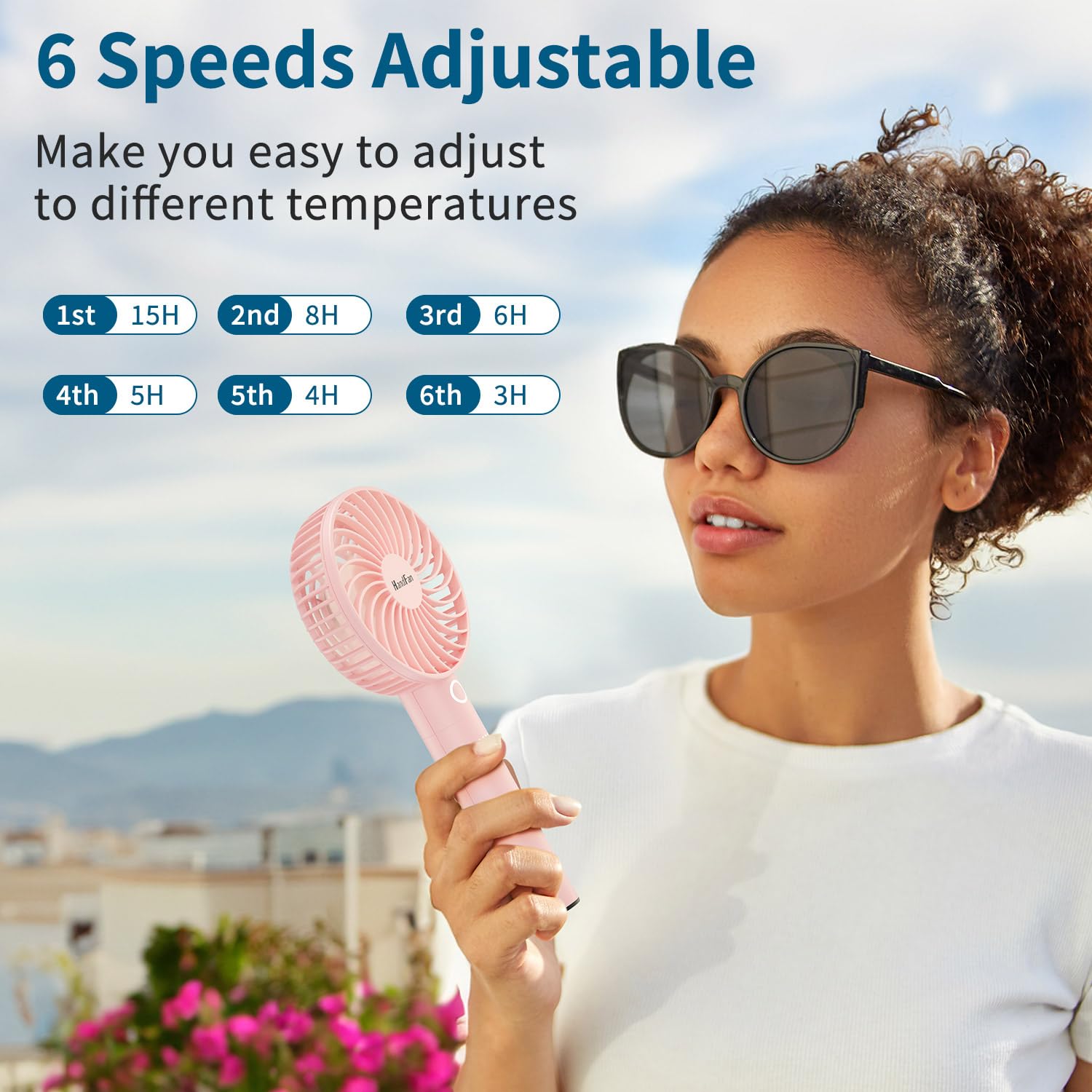 Handfan Mini Handheld Fan, Rechargeable Personal Hand Fans For Women, Electric Cooling Fan For Desk