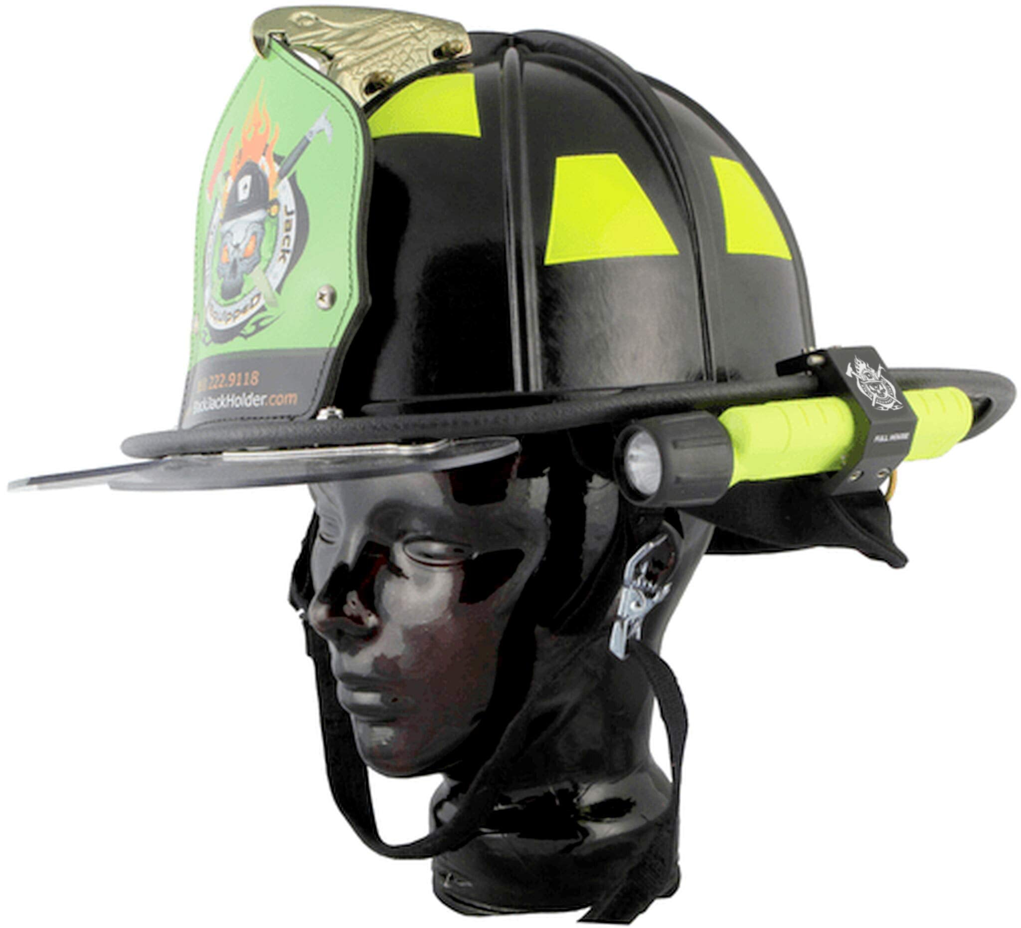 Fire Cam Blackjack Firefighter Helmet Aluminum Flashlight Holder (Full House)