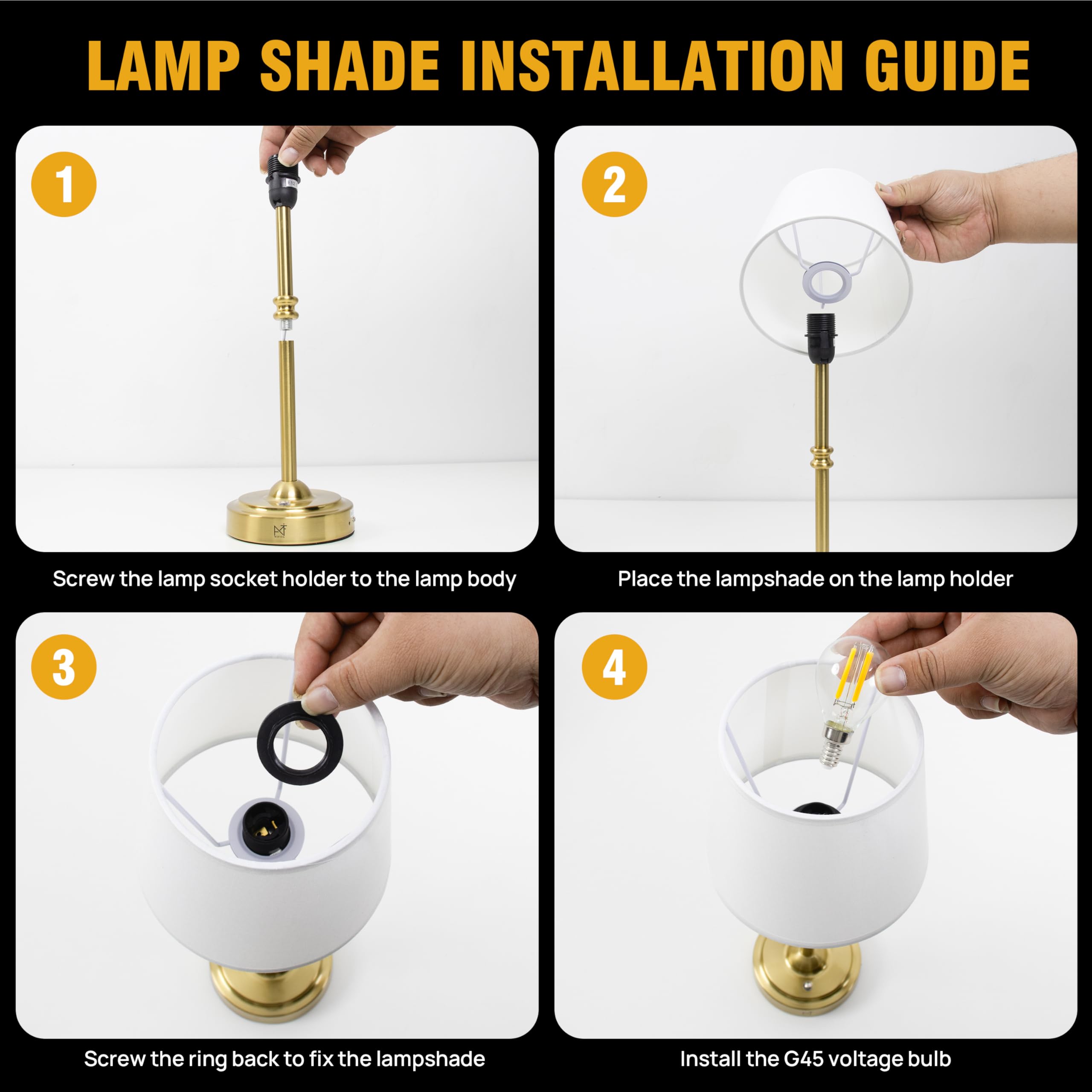 Mf Mifita Cordless Lamp For Desk, 3-Level Dimming Rechargeable Lamp With 6000Mah Battery, Usb-C Fast Charging Wireless Lamp For Bedroom, Nightstand, Office (Gold)