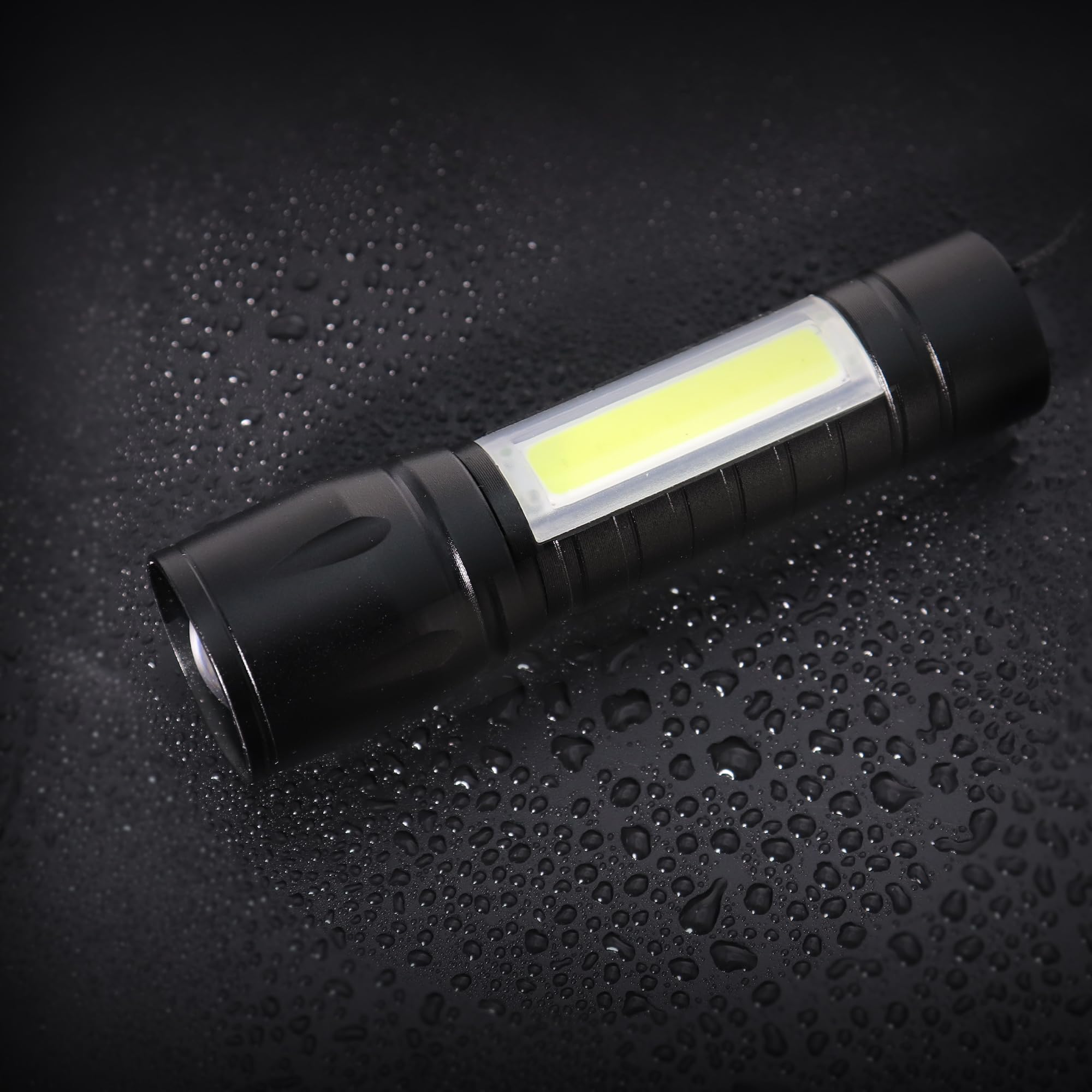 Miyake 4-Pk Led Flashlight Rechargeable Usb Torch, Pocket Mini Flash Light With Cob Side Searchlight, High Lumens Zoomable Camping Lantern Combo Small Flash Light For Edc Emergency Camping