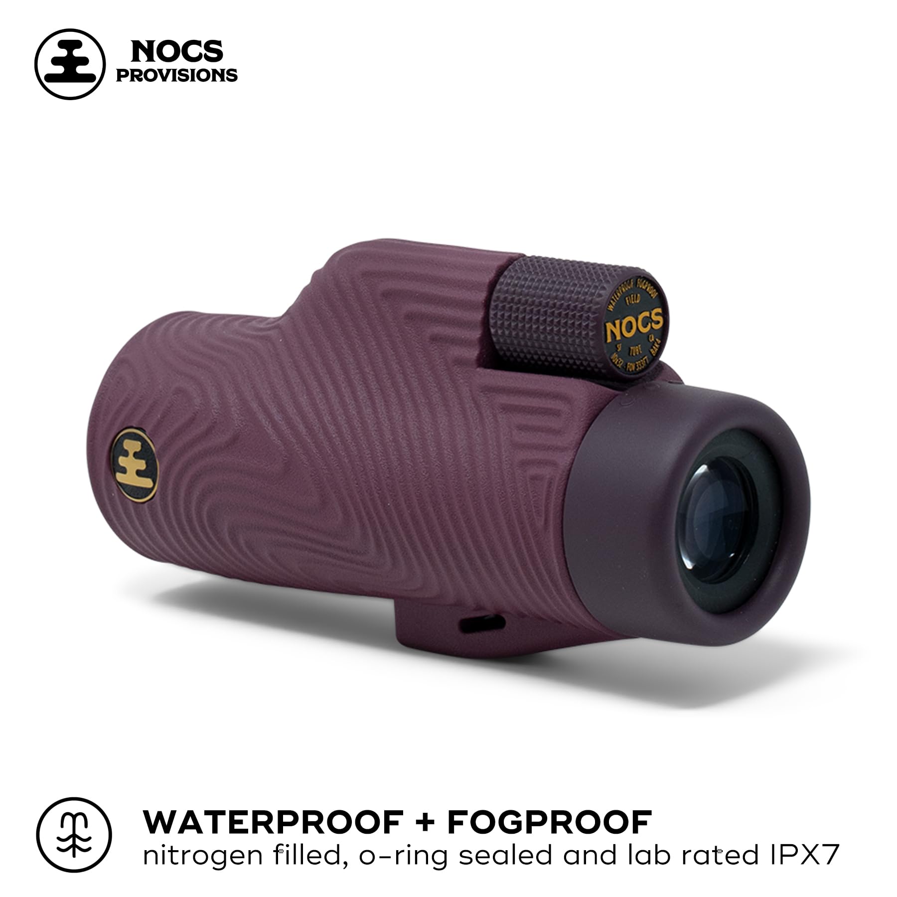 Nocs Provisions Field Tube 10X32 Waterproof Monocular, 10X Magnification Telescope, Bak4 Prism, Wide Field Of View For Bird Watching, Backpacking & Wildlife Viewing - Oxblood Maroon