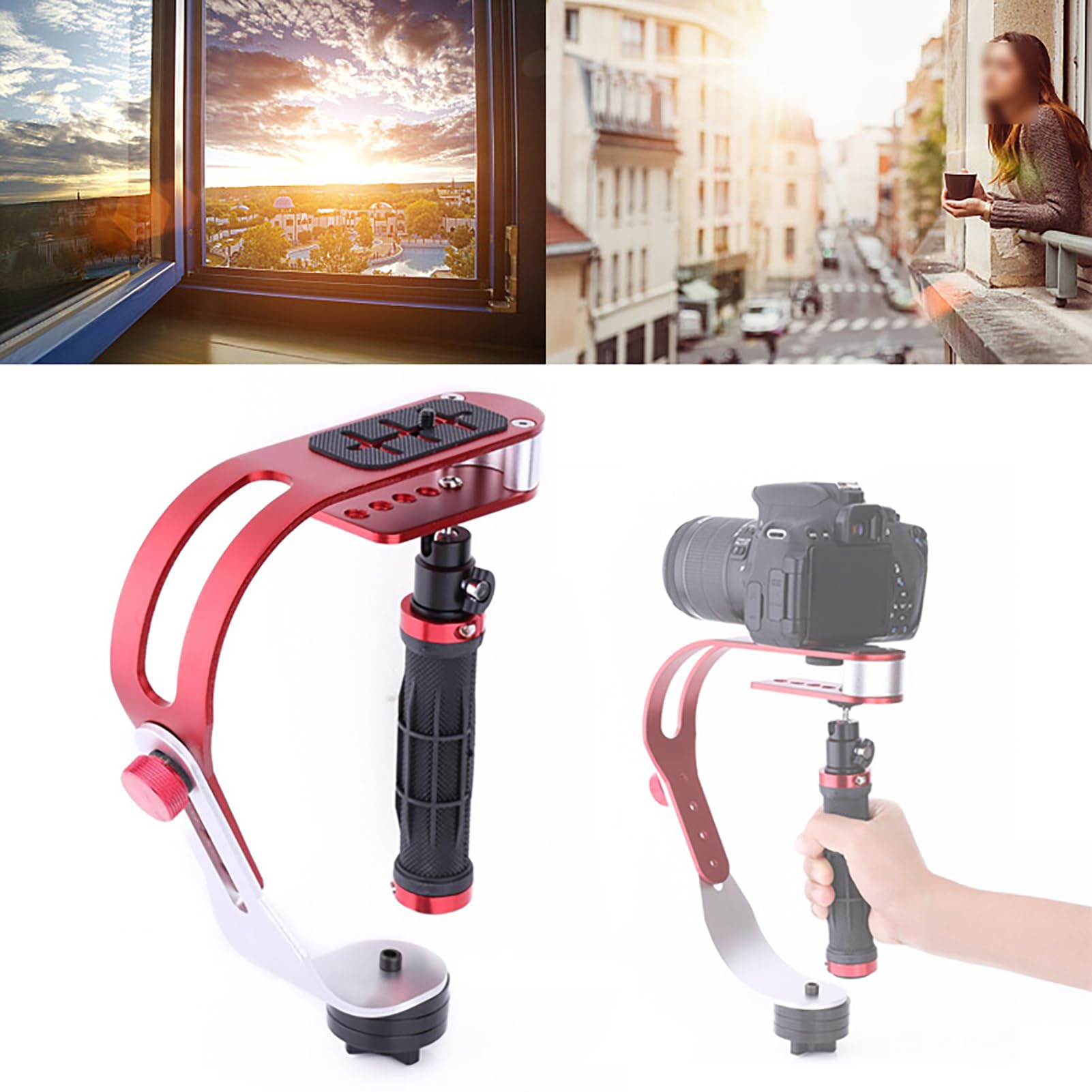 Denash Handheld Video Stabilizer, Camera Handheld Stabilizer With Comfort Grip For Camcorders For Dslrs For Hd Dslrs