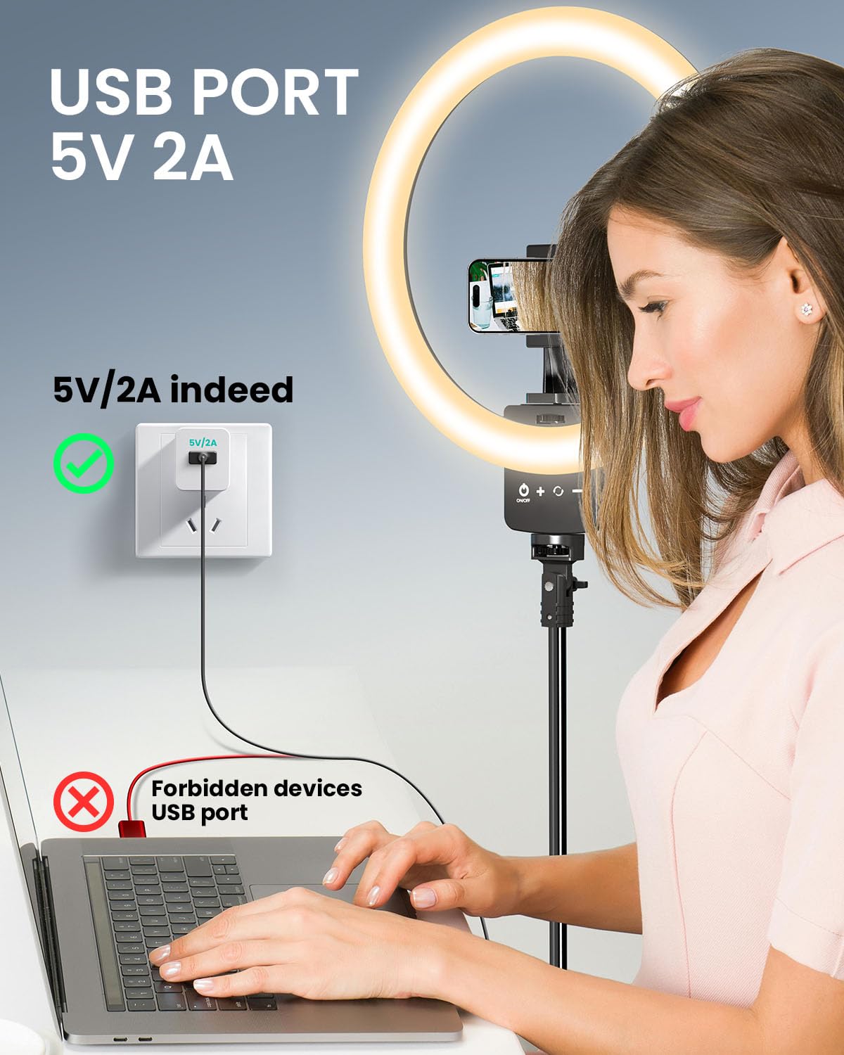 Novteke 12'' Ring Light With 62'' Extendable Tripod Stand, Selfie Ring Light With Stand And 2 Phone Holder For Live Stream/Makeup/Youtube/Tiktok, Compatible With All Phones, Ipads And Cameras (12Inch)