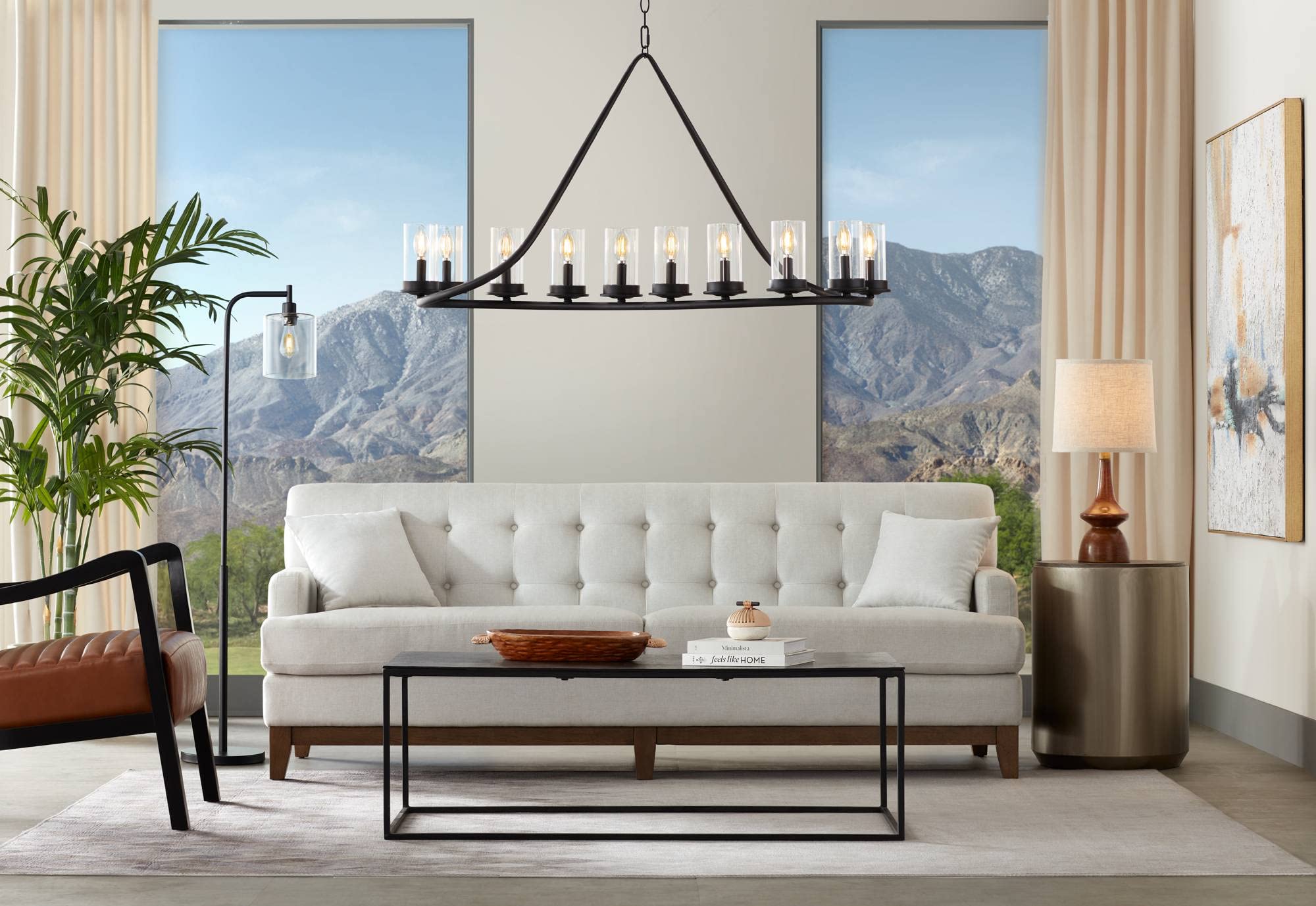 360 Lighting Rexford Mid Century Modern Table Lamp 24" High Walnut Faux Wood Brown Off White Linen Tapered Drum Shade For Bedroom Living Room House Home Bedside Nightstand Office Kids Family