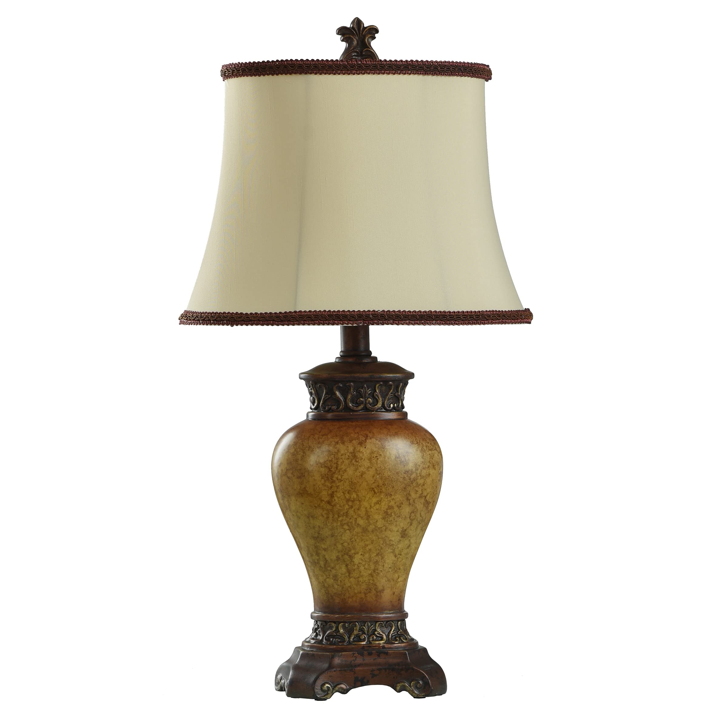Collective Design Maximus Table Lamp - Bronze Finish - Ivory Shade With Bronze Trim And Soutache
