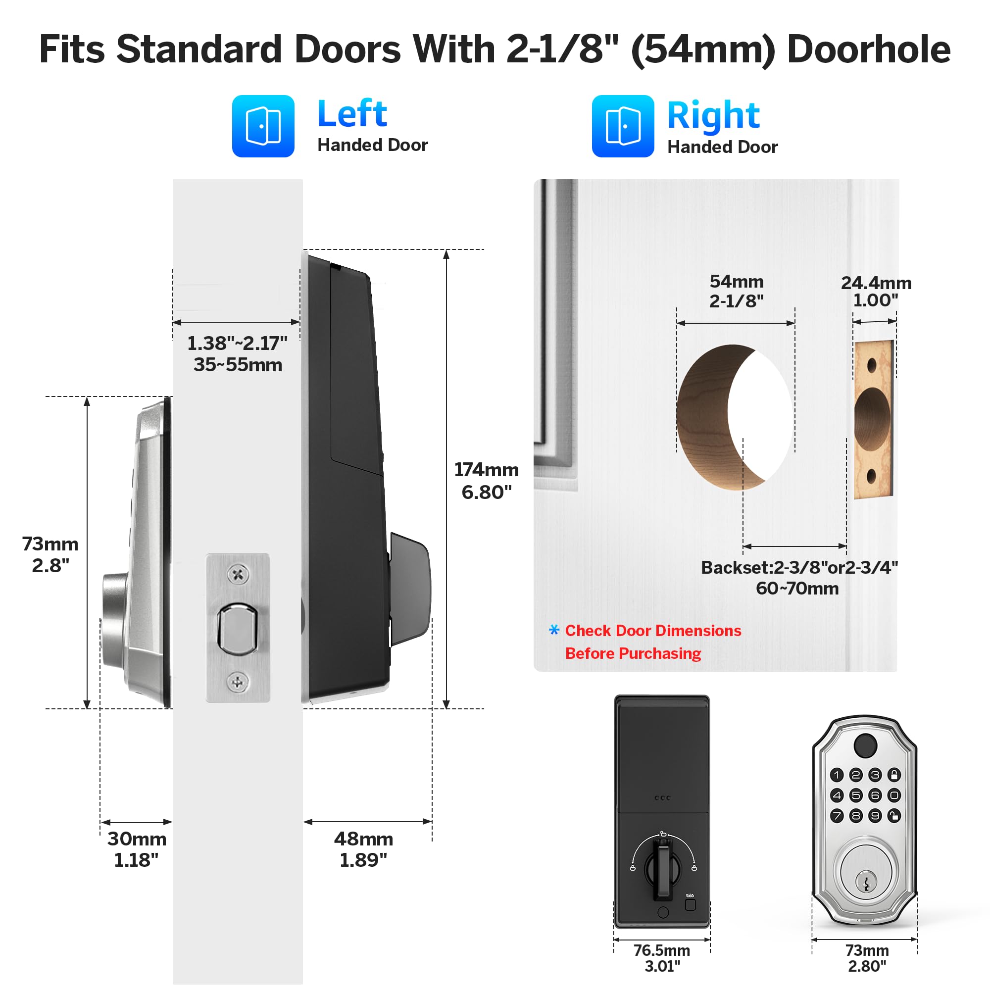 Lock&Solver Keyless Entry Door Lock, Smart Lock For Front Door, Keypad Fingerprint Doorlock, App Remote Control, One-Time Code, Auto Lock, Easy Installation With Video Guide, Rust-Resistant Zinc