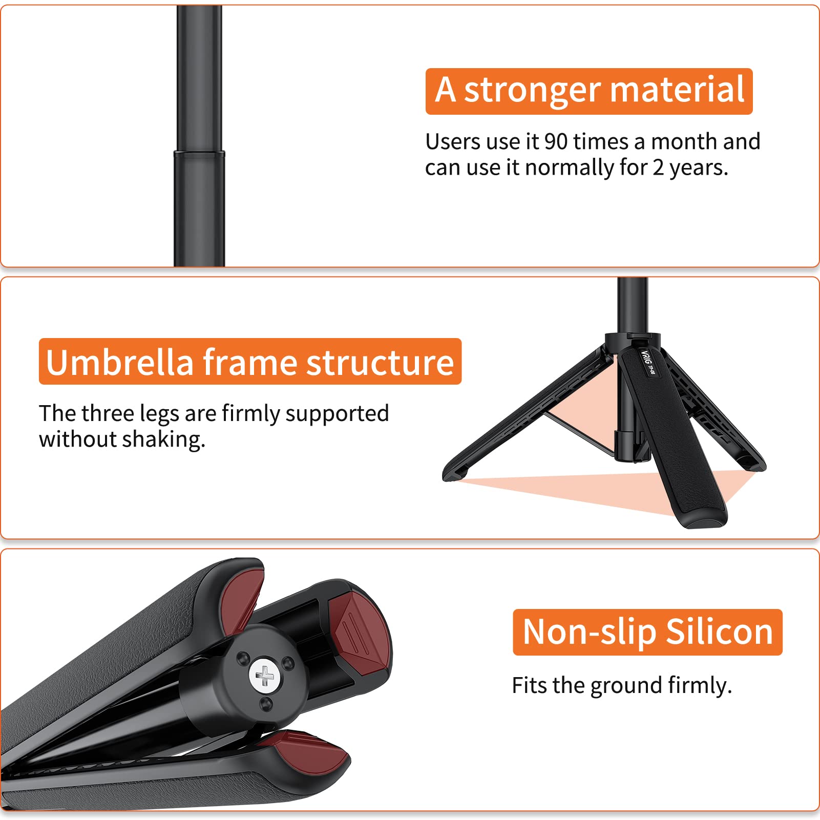 Vrig Direct Vrig 20.1” Mini Extendable Tripod For Action Camera,Portable Selfie Stick Tripod Camera Tripod For Gopro Hero 12 11 10 9/Dji Action 5 4 3/Insta360 Ace Pro
