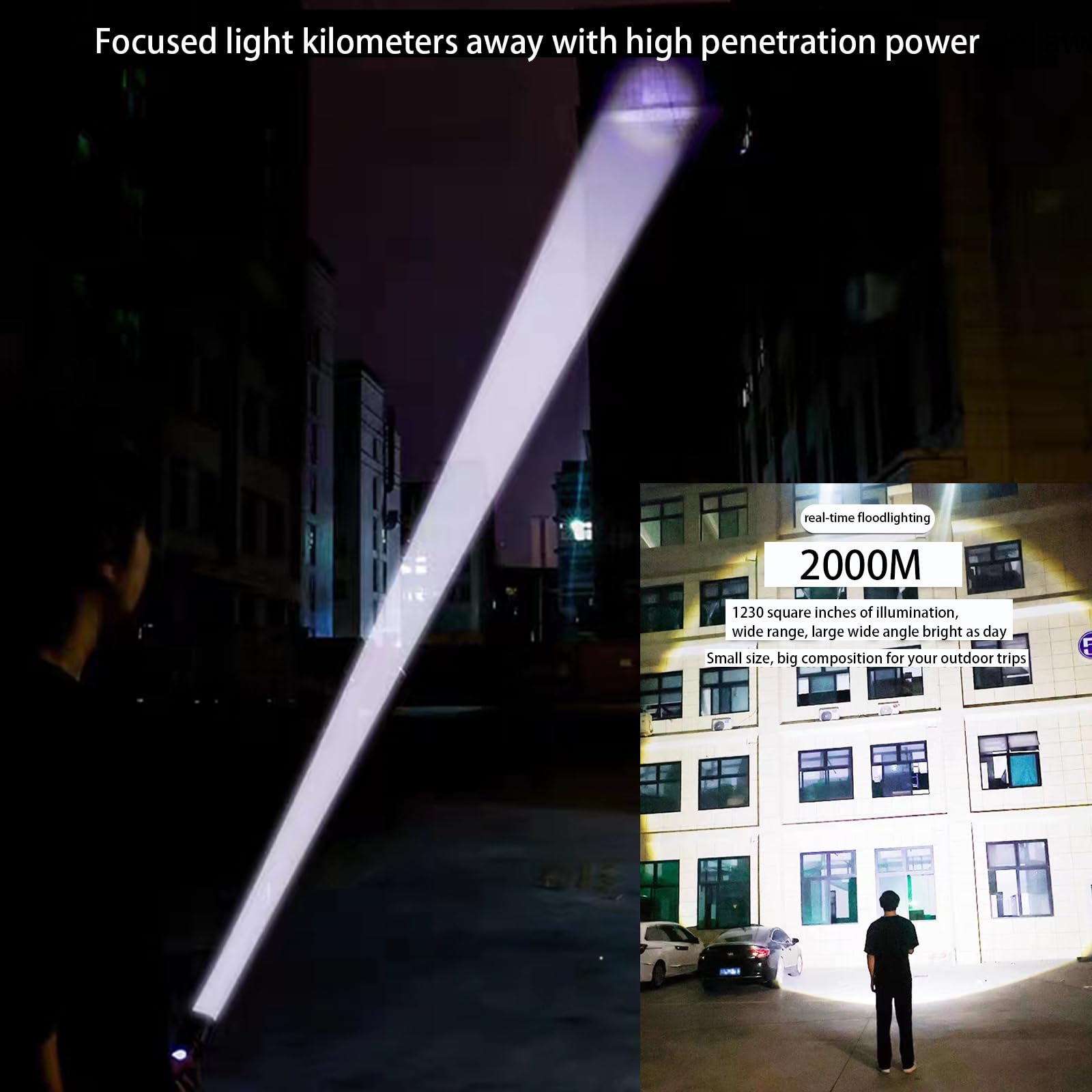 Giigoemy Powerful High Lumens Rechargeable Small Flashlight With 5 Modes, Zoomable Mechanics Flashlights,Tactical Toch Waterproof,Handheld Pocke Flashlights，  For Men & Women - Scout