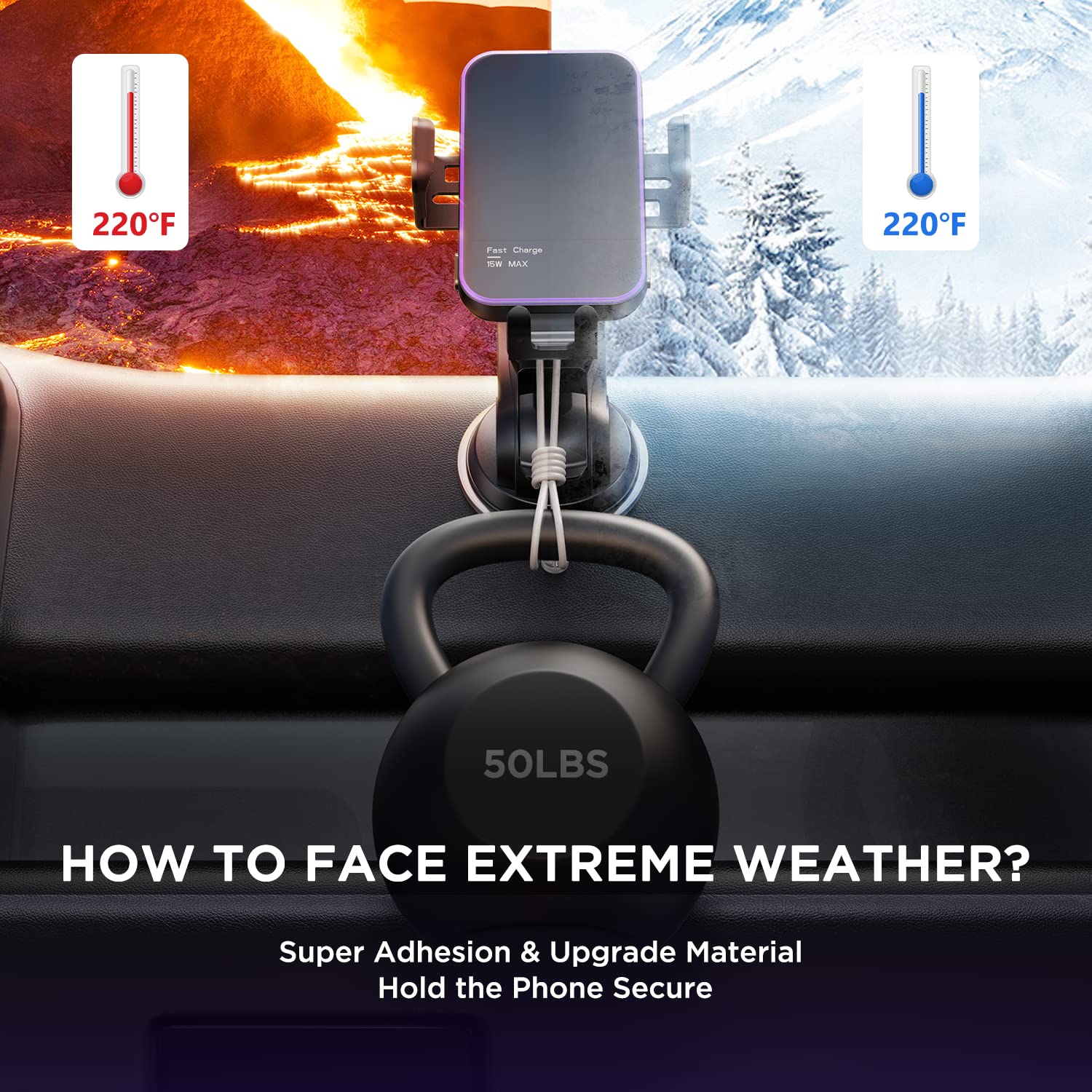 Mosurr Wireless Car Charger,【7 Colored Rgb Backlit】 15W Auto Clamping Phone Holders For Your Car Fit For Iphone 16 15 14 13 12 Mini Pro Max 11 Xr Xs, Samsung Galaxy S25 Ultra S24 S23 S22 S21+, Etc