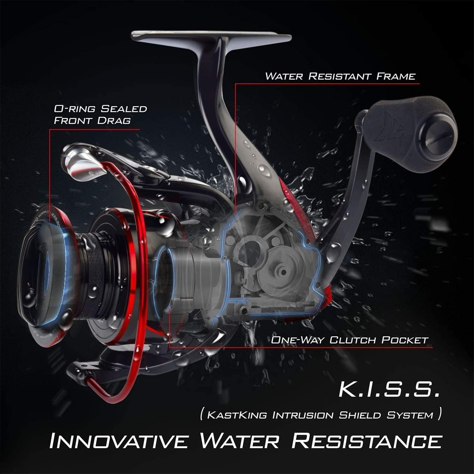 Kastking Sharky Iii Spinning Fishing Reel,Size 3000, Royale Legend Pro Spinning Rod 2 Pc7'2, Drop Shot