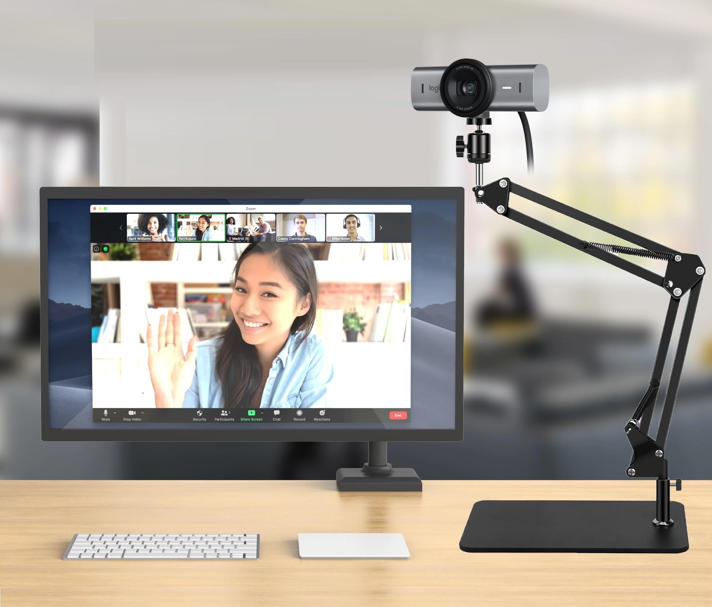 Acetaken Mx Brio Webcam Stand, Tabletop Boom Arm Holder For Logitech Mx Brio 4K, Biro 4K, Brio 500 Webcams (Black)