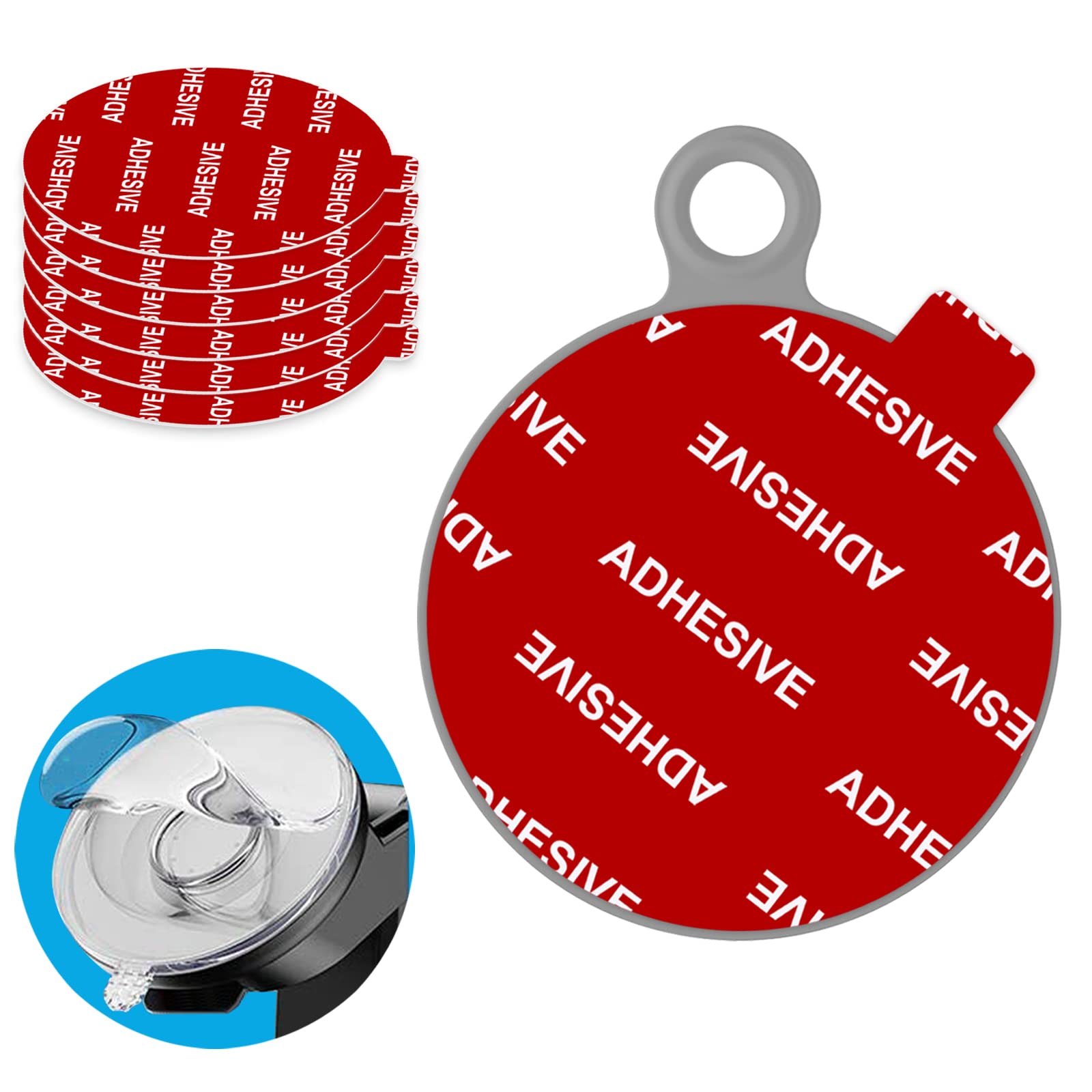 Pkyaa Dashboard Pad Mounting Disk Sticky Adhesive Replacement Kit, 6Pcs 3.15"(80Mm) Circle Heat Resistant Double-Sided Stickers For Suction Cup Car Phone Holder Disc & Windshield Dash Cam