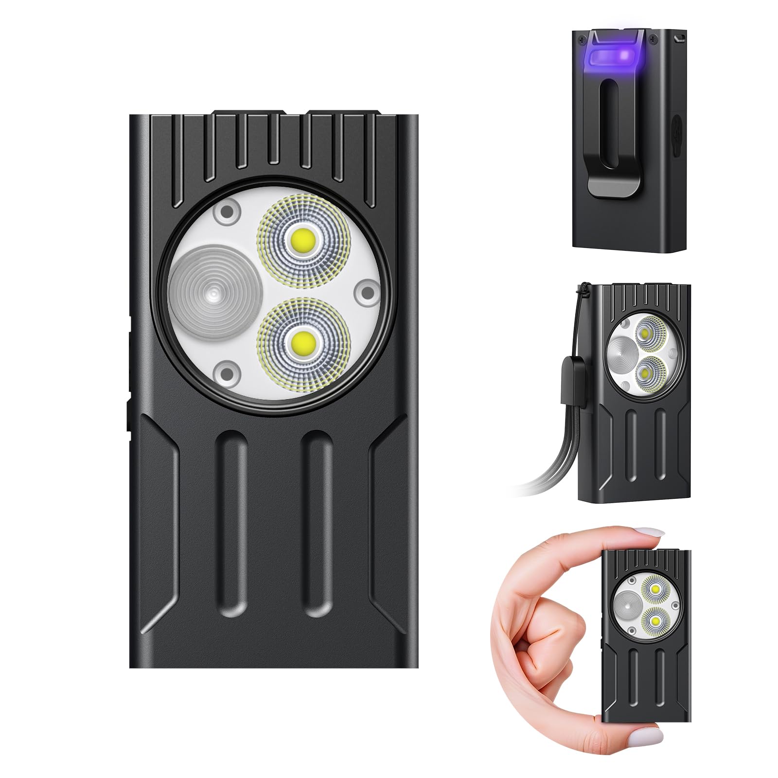 Orbecco Edc Flashlight, 1000 Lumens Mini Flashlight With Magnet, Rechargeable Uv Flashlight Last For 80 Hours, Keychain Flashlight With 8 Modes, Flashlights High Lumens For Outdoor Adventure, Camping, Hiking