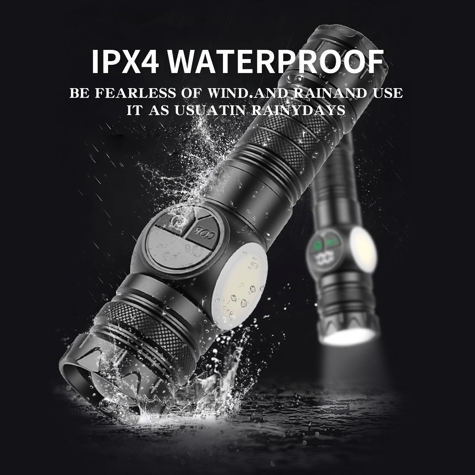 Kaijienoo Rechargeable Flashlight High Lumens,Zoomable Led Magnetic Flashlights,9 Light Modes,Ipx4 Waterproof,Cob Sidelight,Small Super Bright Flash Light For Home,Emergency,Camping,Usb&Type-C(Battery Included)
