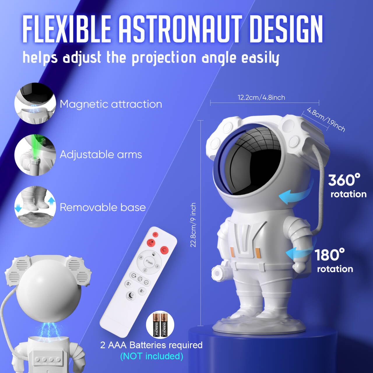 Auyle Astronaut Galaxy Projector For Bedroom, Star Projector Galaxy Light, Galaxy Light Projector, Night Light For Kids With Timer And Remote Control For Ceiling,Party,Game Room,Xmas  Year  Ideas