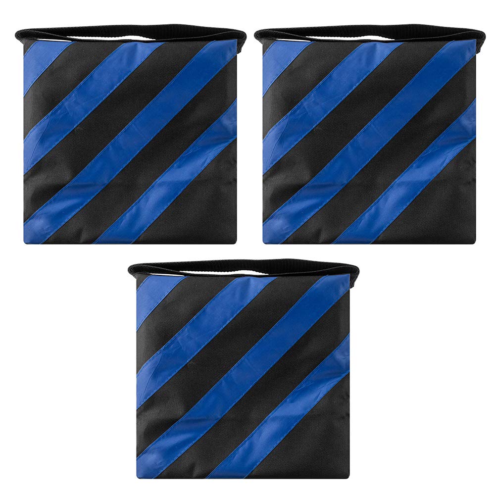 X-Sweetdream Sand Bag Photography Studio Video Heavy Duty Sandbag Saddlebag For Photo Studio Light Stand Boom Arm Camera Tripod With Carabiner,3 Pack (Blue)
