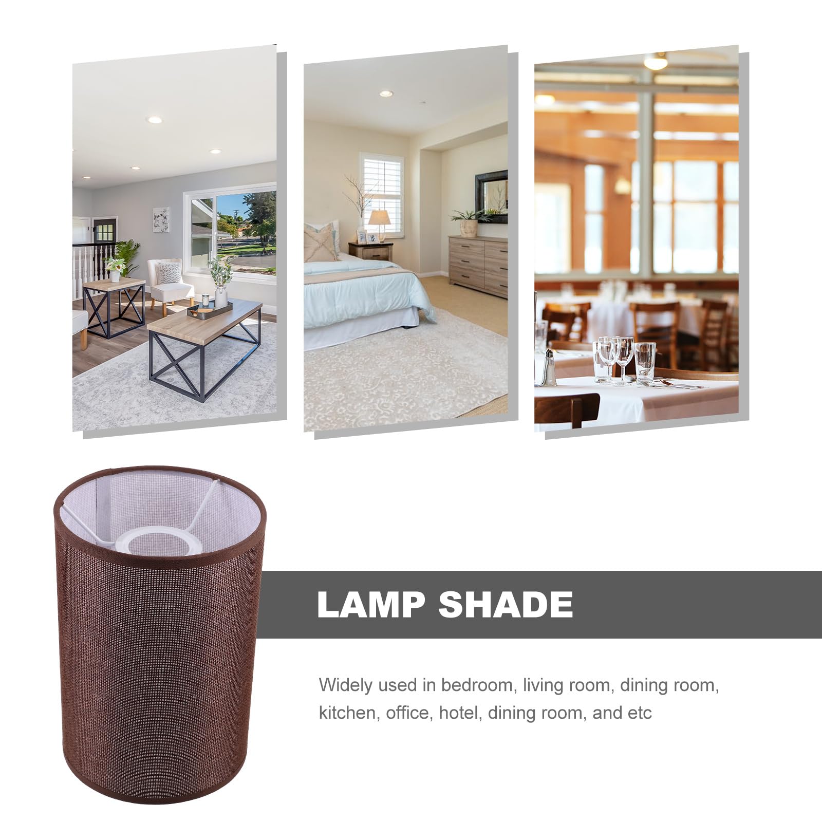 Lifkome Fabric Lampshade Table Lamp Shade Clip On Light Cage Guard Barrel Cloth Light Cover E27 Cylinder Light Shade For Table Floor Pendant Lamp