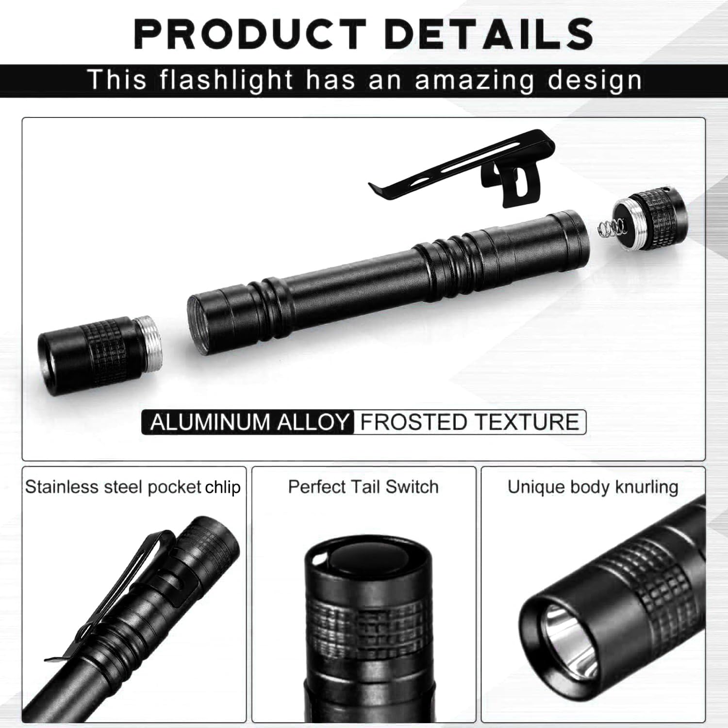 Modoao 4 Pack Pen Light Led Flashlight Pocket Flashlight Pen Light Flashlight Waterproof Mini Flashlight With Pen Clip For Inspection, Hiking, Emergency Situation