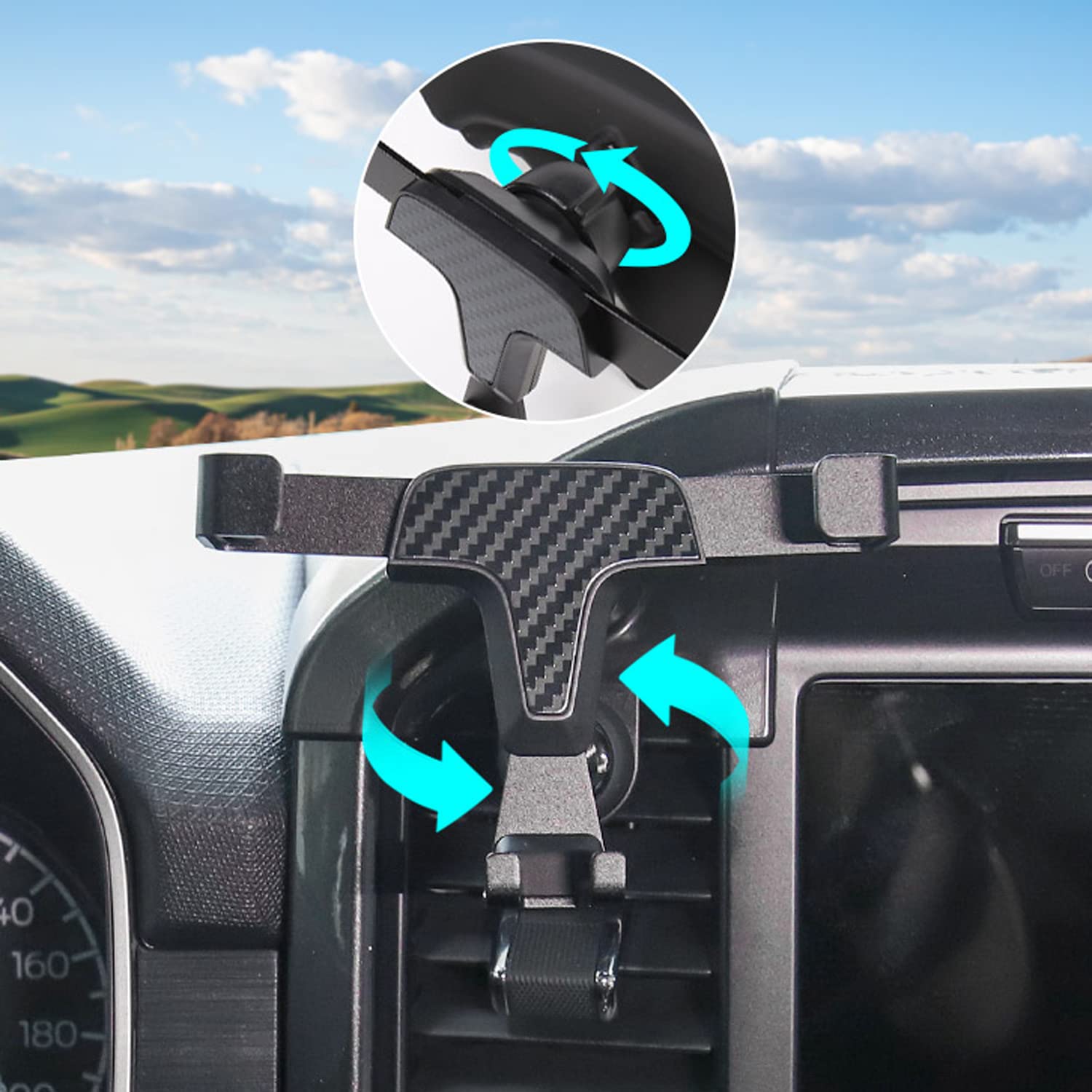 Itrims Car Phone Holder For Ford F-150 F150    Dashboard Mount Cell Phone Cradle Universal Compatible With Most Smartphones Carbon Fiber