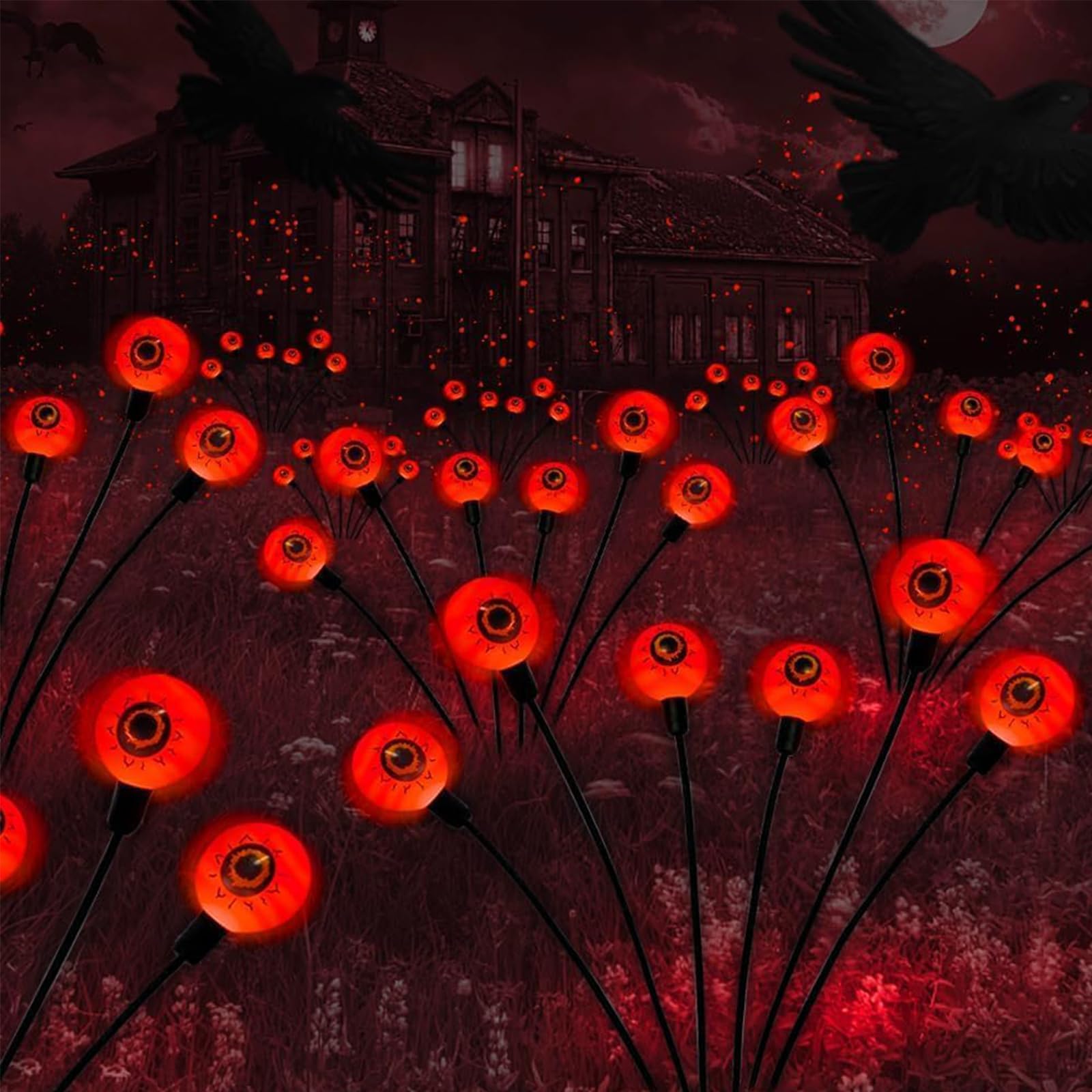 Uasnhu Halloween Decorations, 4 Pack Halloween Yard Decorations Solar Two Functions, Halloween Lights For Patio Garden Lawn Party Decorations