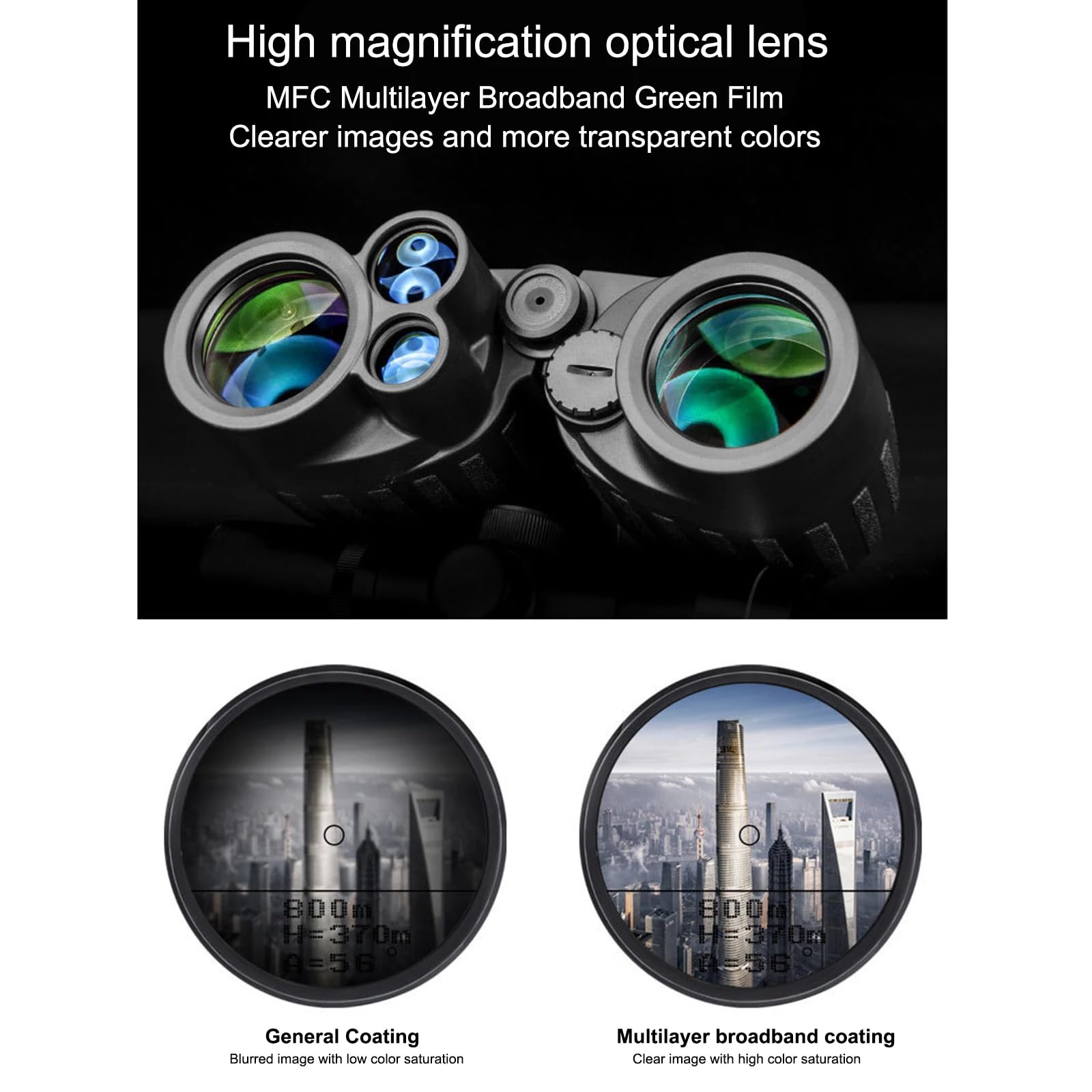 Guune 8X40 Binoculars 40Mm Lens 1500M Hd Bird Watching Waterproof Telescope With Rangefinder,Compass Hunting Binocular