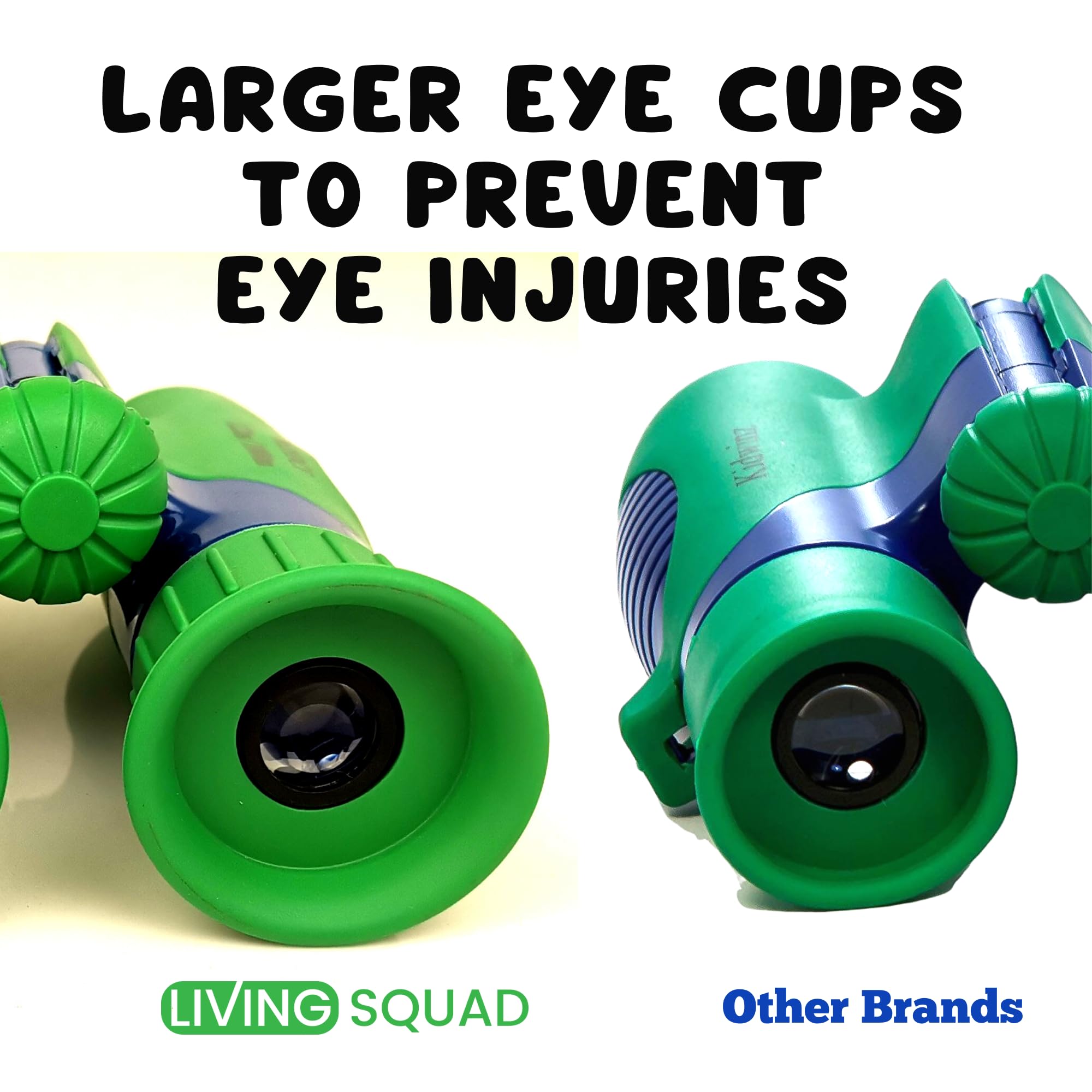 Living Squad Kids Binoculars 8X21- Kids  Aged 3-12, Shock Proof Compact Binoculars For Child Set- Neck Strap, Compass, Carabiner, Case- High-Resolution Optics Boy & Girl  Toy For Bird Watching, Camping