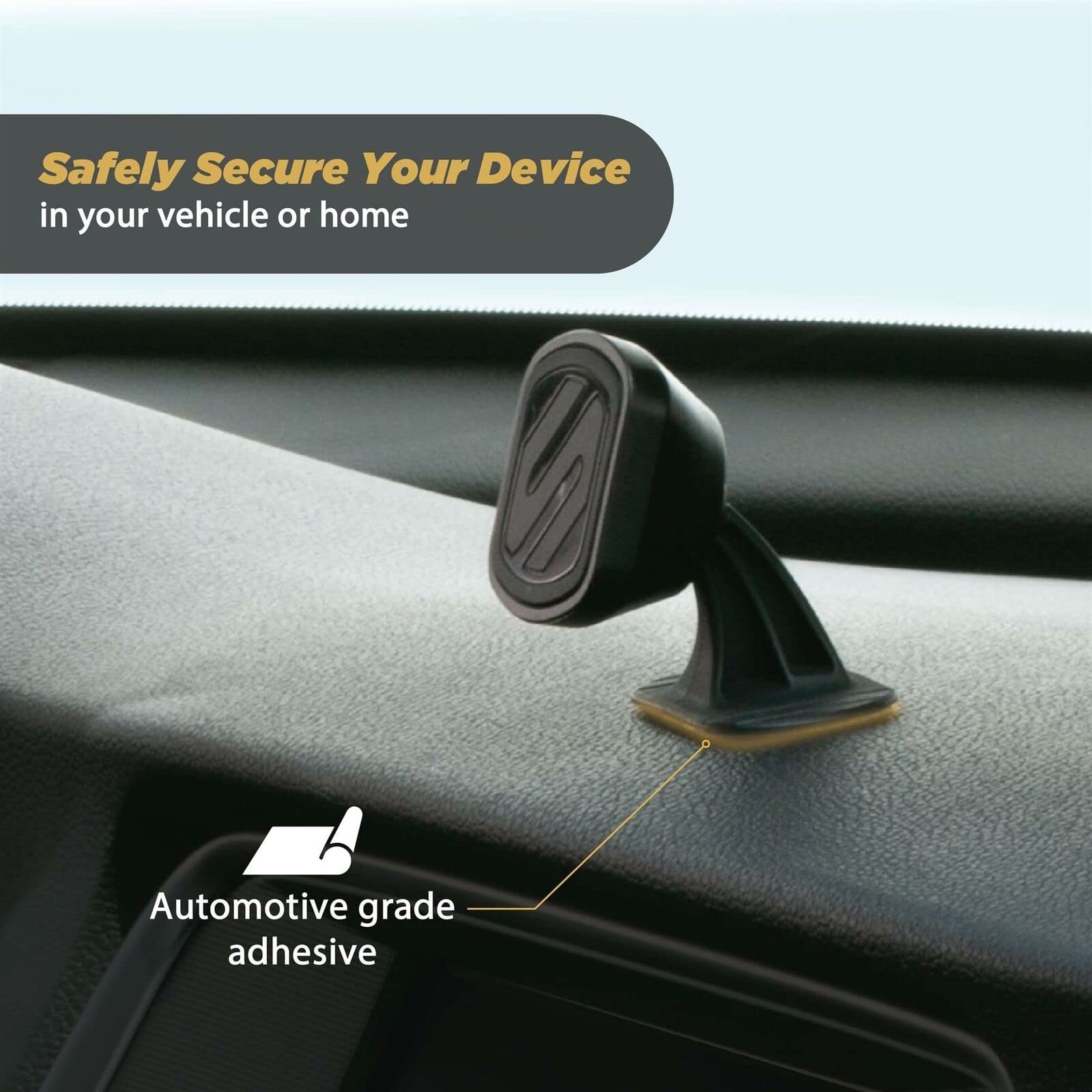 Scosche - Magicmount Select Car Phone Holder Magnetic Dashboard Phone Holder Standard & Short Base For Smartphone & Iphone All Models