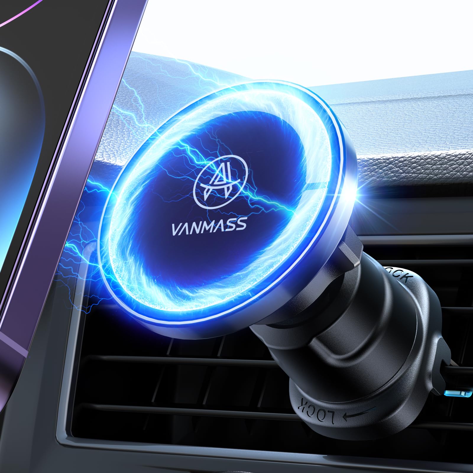 Vanmass For Magsafe Car Mount【  Top Magnet & Clip Hook】Magnetic Cell Phone Holder For Vent, Universal Cellphone Stand Truck Cradle Accessories For Iphone 16 15 14 13 12 11 Android Samsung