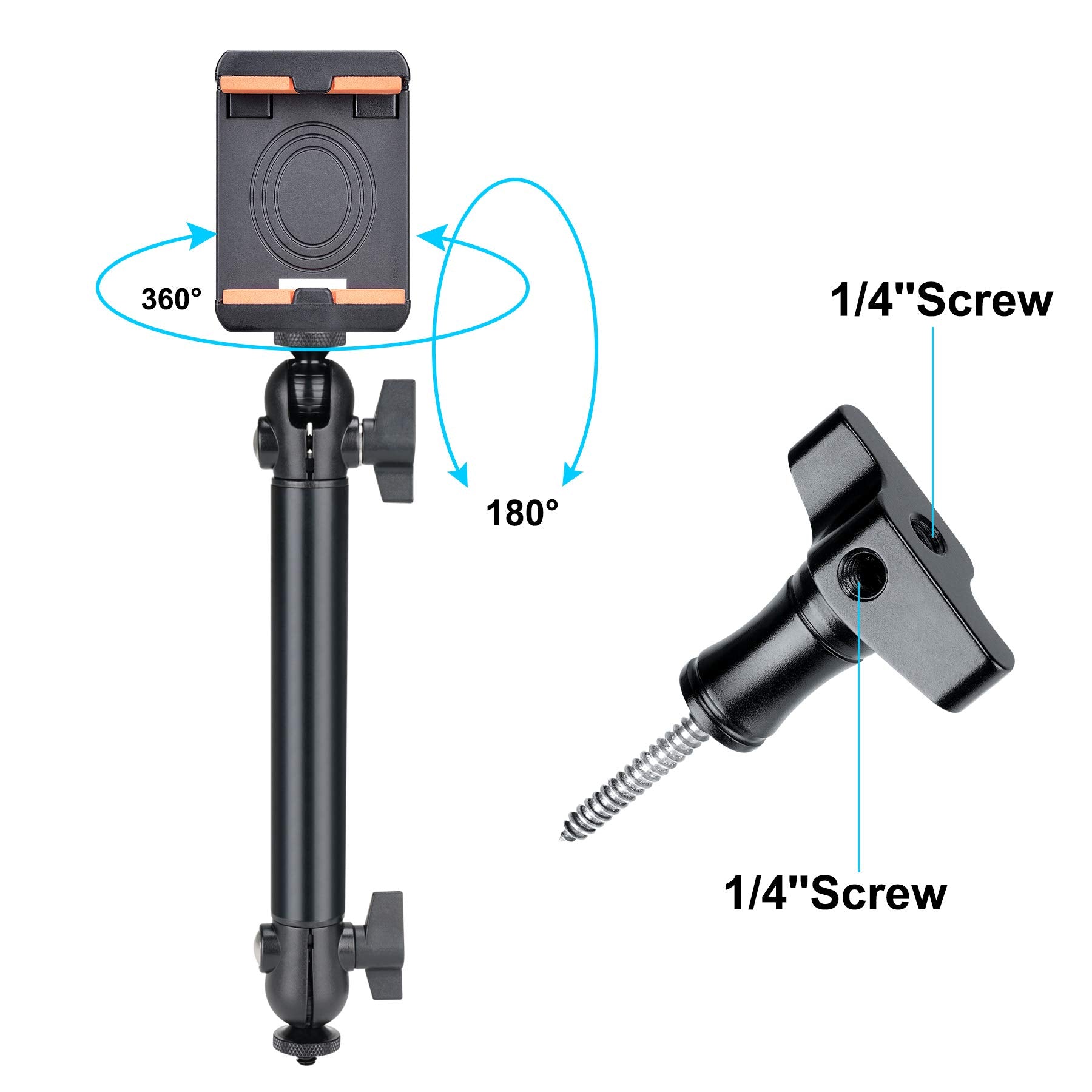 Fantaseal 2-Ball-Head Adjustable Outdoor Phone Trail Action Camera Hunting Video Recording Vlogging Time Lapse Mount Serurety Camera Mounting Gear For Iphone Samsung Gopro Insta360 Akaso Blink Arlo