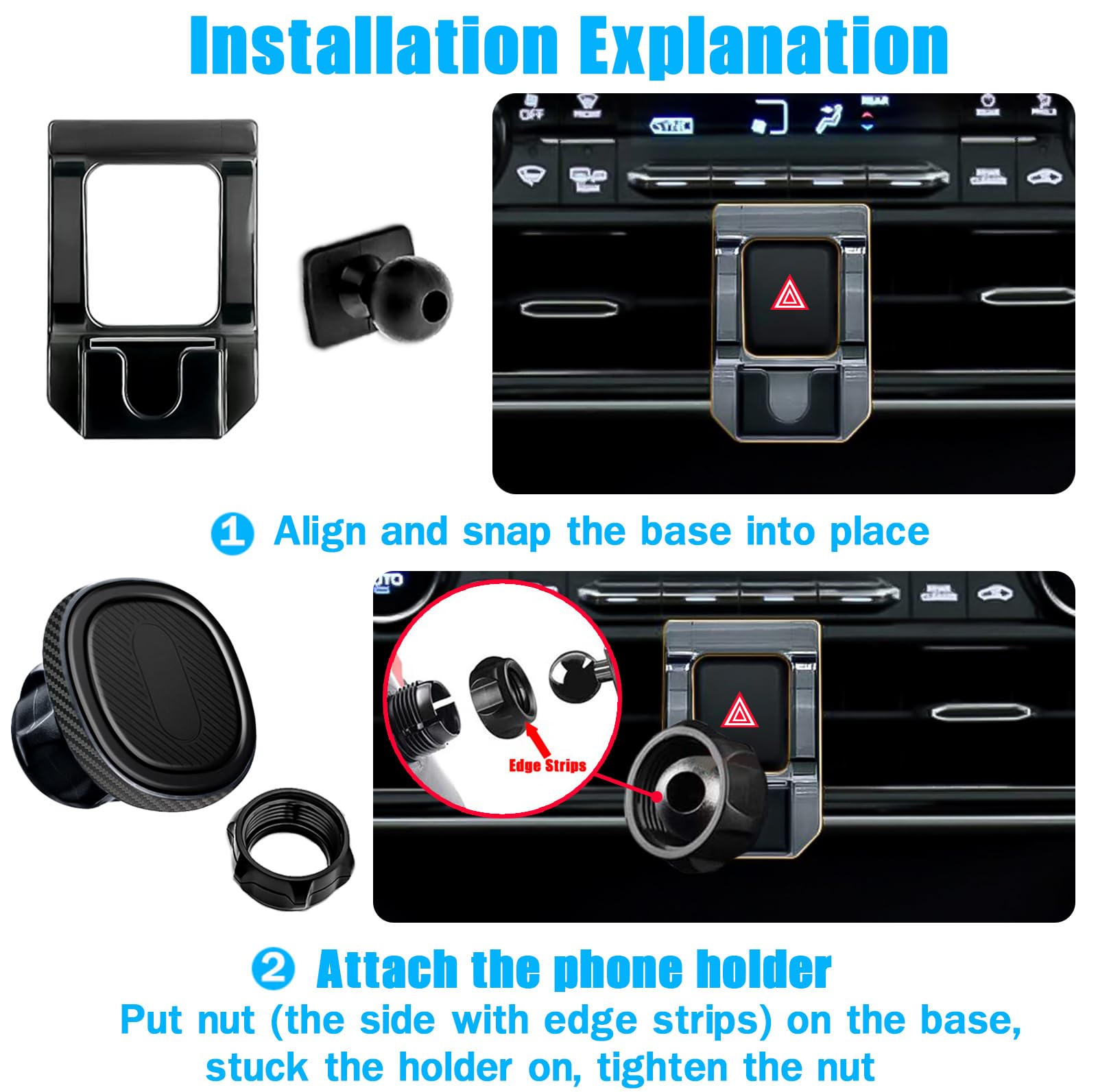 Mengfly Car Phone Holder, Air Vent Magnetic Navigation Mount, For Toyota Highlander/Hybird 2020    , Magnet Custom Cradles Stand For Iphone Samsung Htc And All Smartphone