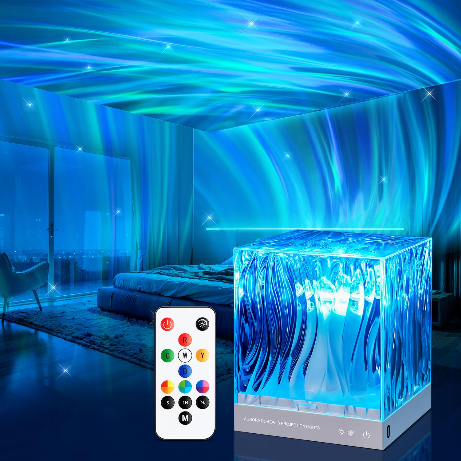 Mubarek Northern Lights Projector, 18 Colors 162 Modes Ceiling Galaxy Projector, Remote Ambient Lighting Mood Lighting, Room Lights For Bedroom, Cool Stuff Aesthetic Room Decor For Teen Girl 