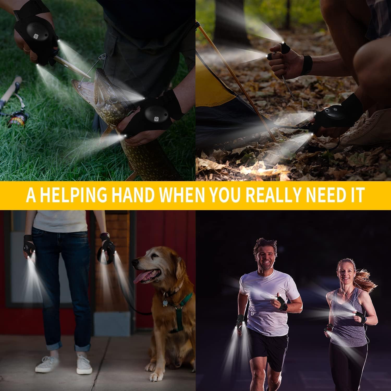 Outlite Led Flashlight Gloves, Cool Gadgets Christmas Stocking Stuffers Unique Birthday  For Dad Boyfriend Husband Him, Light Gloves Tool For Camping Fishing Car Repairing Hiking