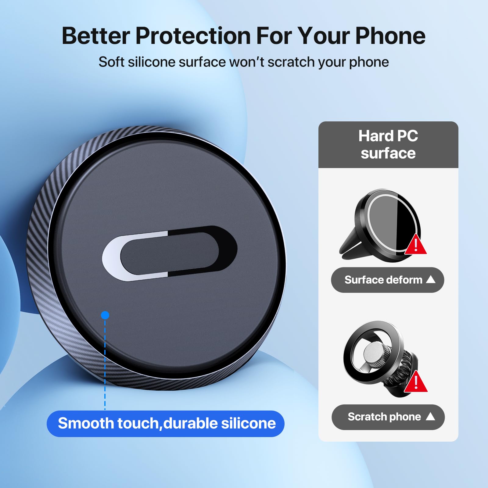 Miracase Magnetic Phone Holder For Car, [Never Blocking] Hands  Universal Car Phone Holder, Strong Magnets Phone Mount, Vent Clip Cell Phone Mount For Iphone And All Smartphone