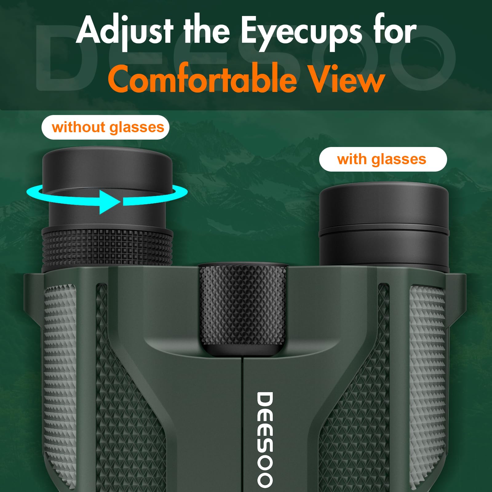 Deesoo Compact Binoculars For Adults And Kids - 20X25 Mini Lightweight High Powered Binocular For Bird Watching - Easy Focus Small Pocket Binoculars For Travel Concert Hunting Hiking