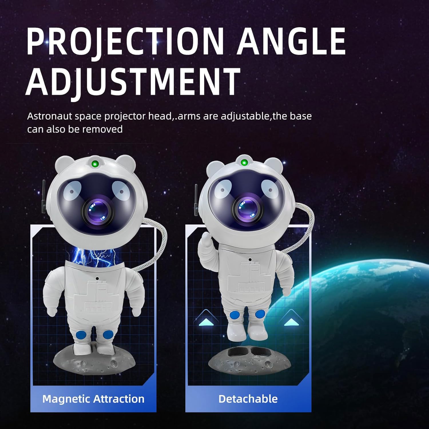 Mevolson Astronaut Galaxy Projector Space Star Projector Night Light,360° Adjustable Cute Panda Astronaut Galaxy Projector Lights Starry Nebula Ceiling Led Lamp For Bedroom Home Kids Room Decor Aesthetic