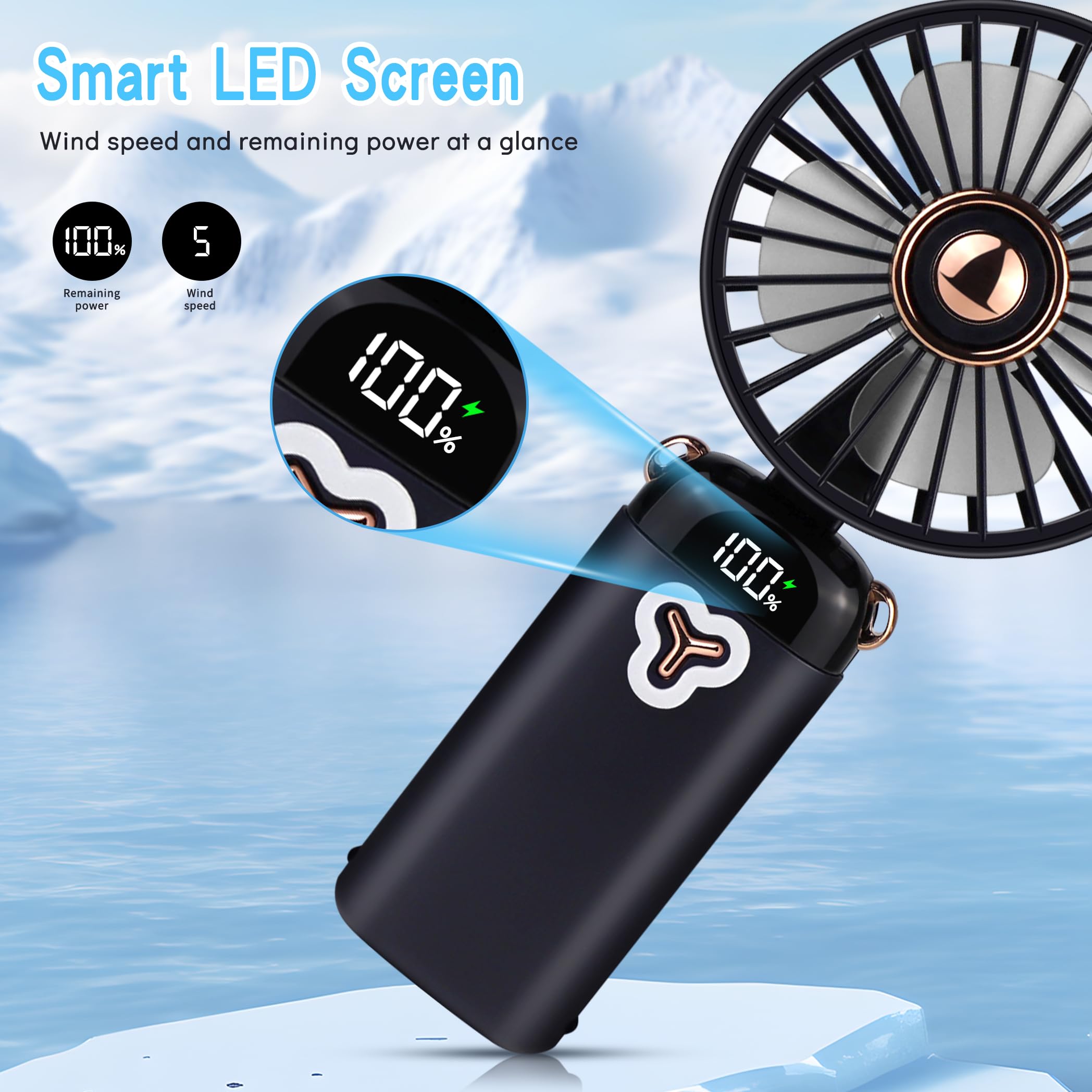 Versatile 4-In-1 Portable Handheld Fan, Battery Operated Fan With Base, 90°Ajustable, Rechargeable