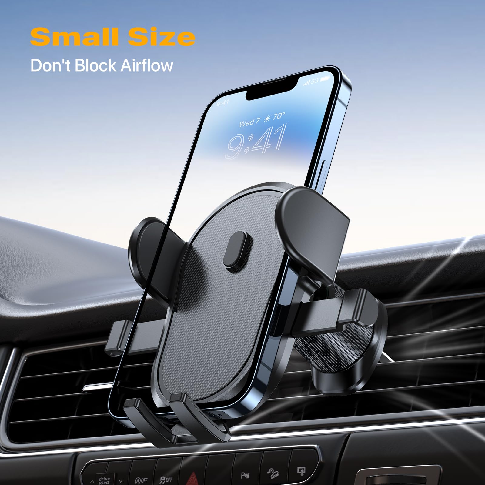 Miracase Car Vent Phone Mount, Universal Cell Phone Mount [ Clip Never Fall Off] Hands  Airvent Phone Holders For Your Car Compatible With Iphone All Smartphones, Grey