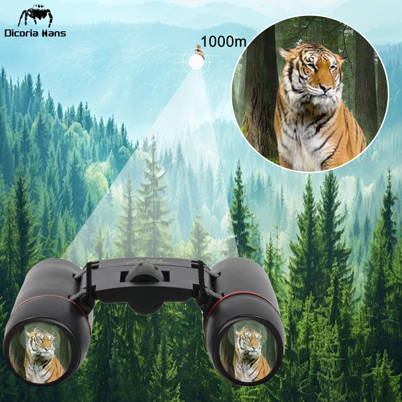 Dicoria Hans 12X25 Small Binoculars Compact Adults,Bk7-D Prism,Mini Kids Binoculars Boys For Bird Watching,Concert Theater Opera